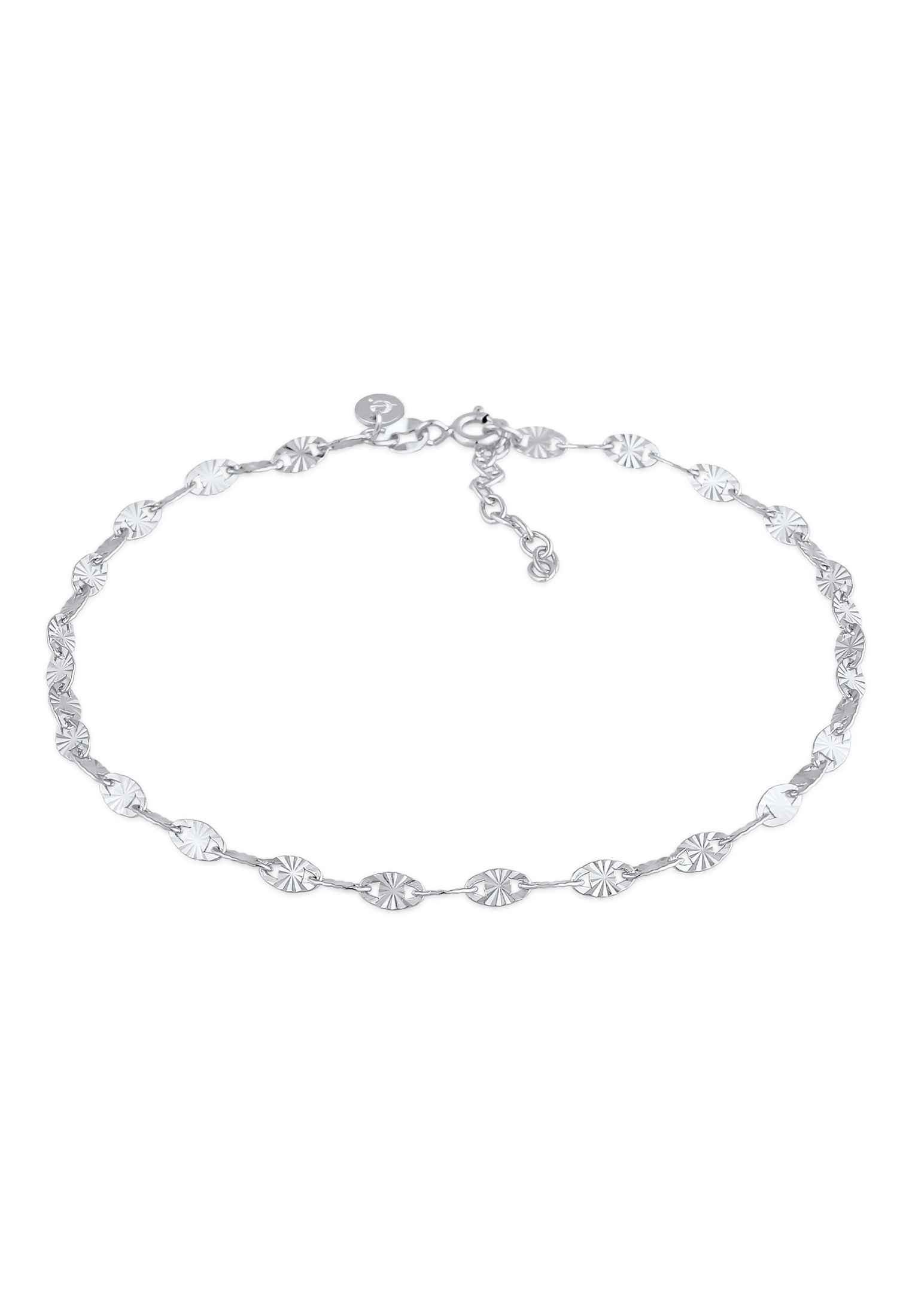 Elli Premium Fußkette »Fußschmuck Stern Look Plättchen Vintage Design 925 Silber«