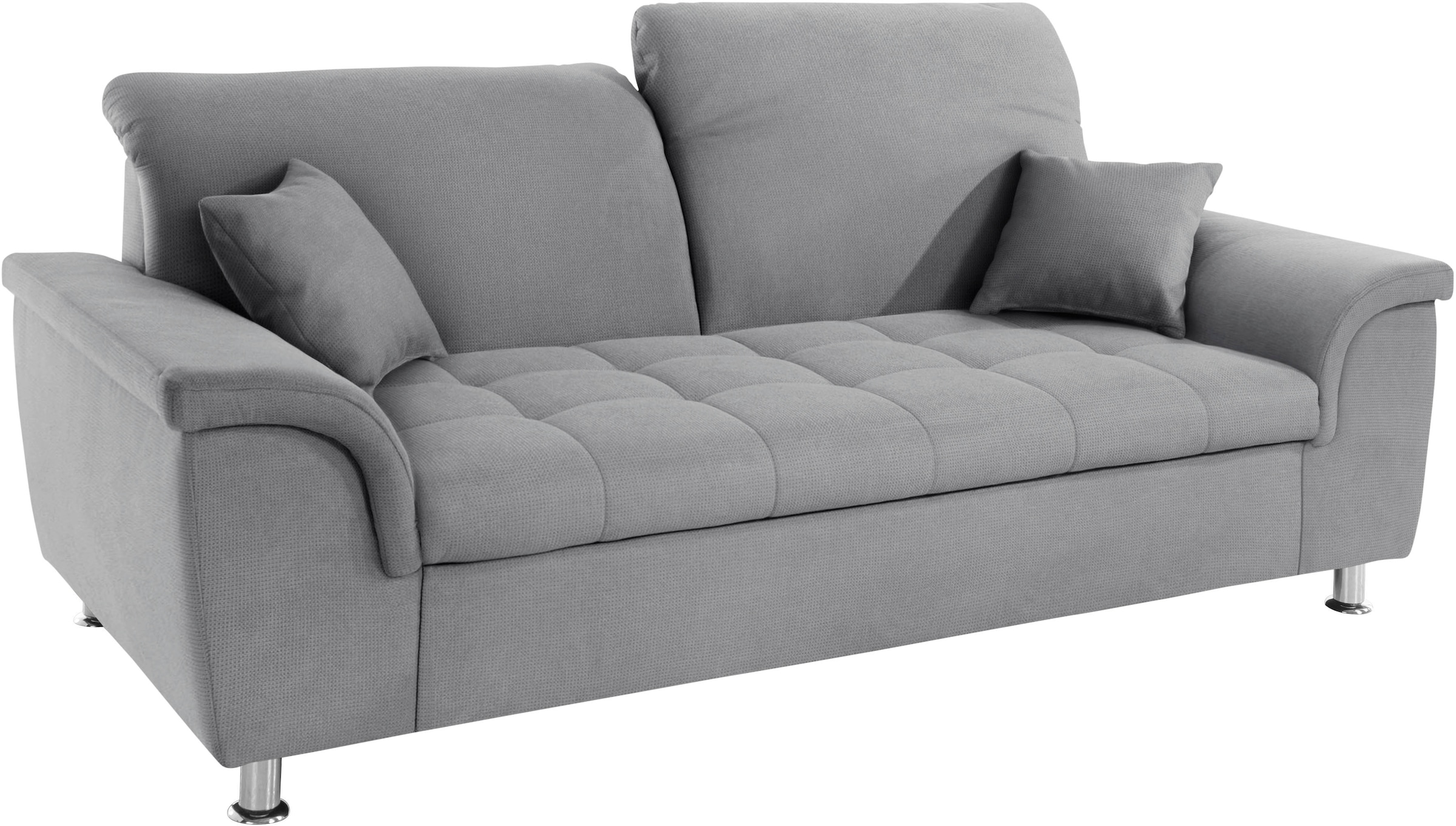 DOMO collection 2,5-Sitzer »Franzi, zeitlos und elegant, moderne Sitzheftung«, wahlweise mit Kopfteilverstellung, inklusive Zierkissen