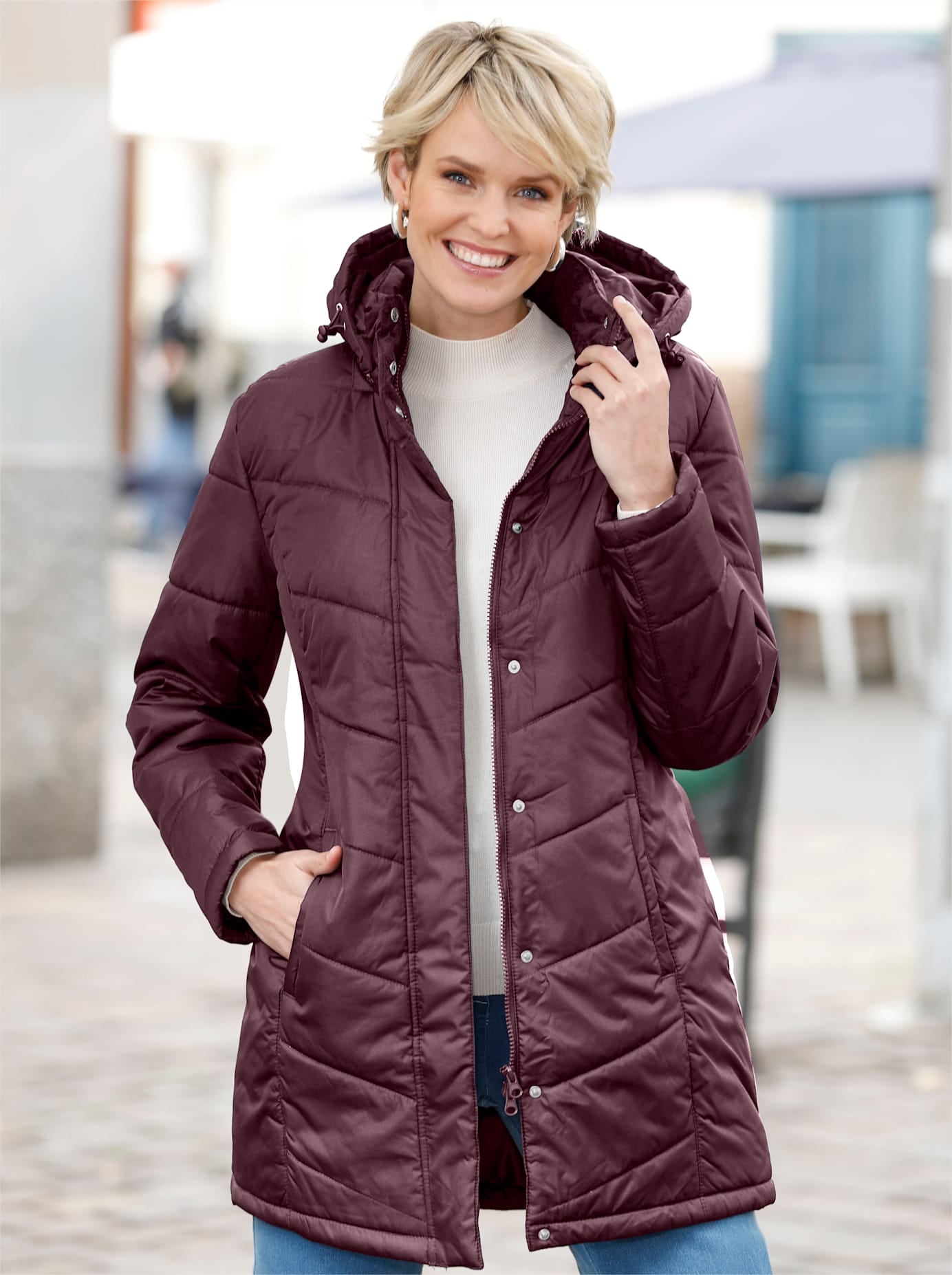 Classic Basics Langjacke, mit Kapuze