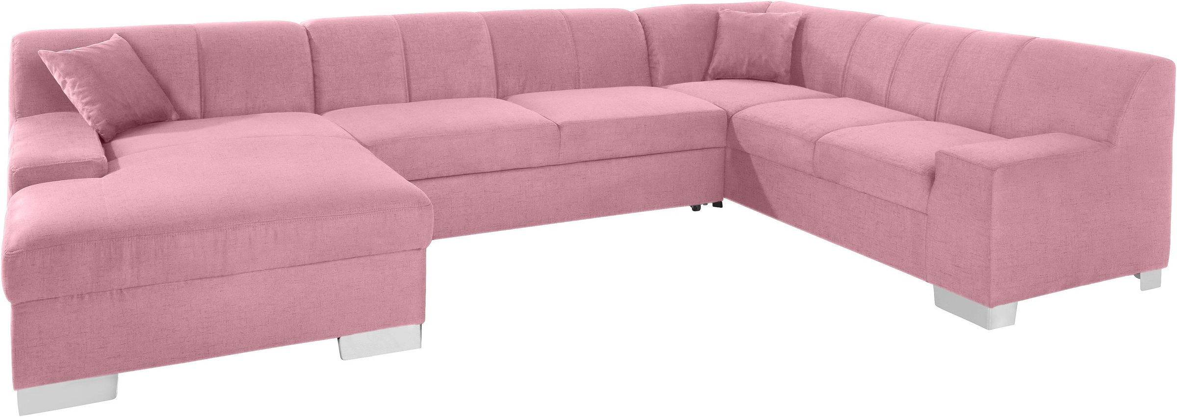 DOMO collection Wohnlandschaft »Bero, elegant und zeitlos, flache Armlehnen, U-Form«, fester Sitzkomfort, wahlweise mit Bettfunktion