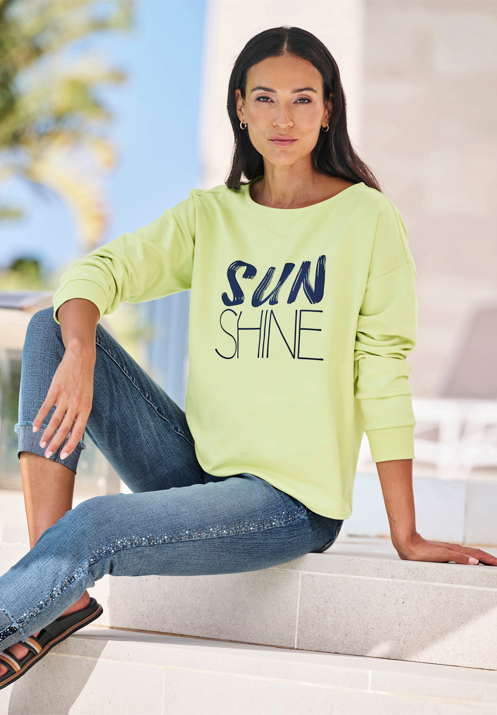 heine Sweatshirt »Sweatshirt Sweatshirt mit Schriftzug«
