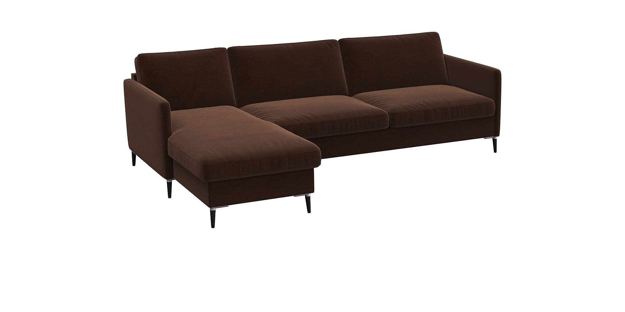 FLEXLUX Ecksofa »Fiore, L-Form«, schmale Armlehnen, Kaltschaum, Füße Alu+schwarz