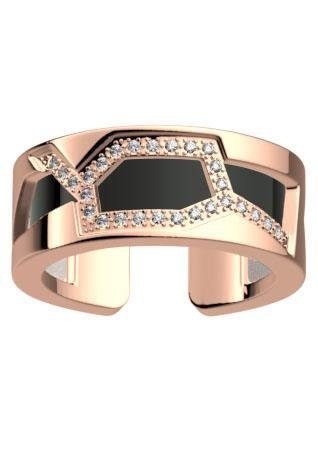 Les Georgettes Ring-Set »GIRAFFE ROTGOLD-ZIRKONIA, 8 mm, schwarz-weiss, GIRR8SZ-M4, GIRR8MZ-M4«, (Set, 2 tlg.), mit Zirkonia und Einlage aus Acryl
