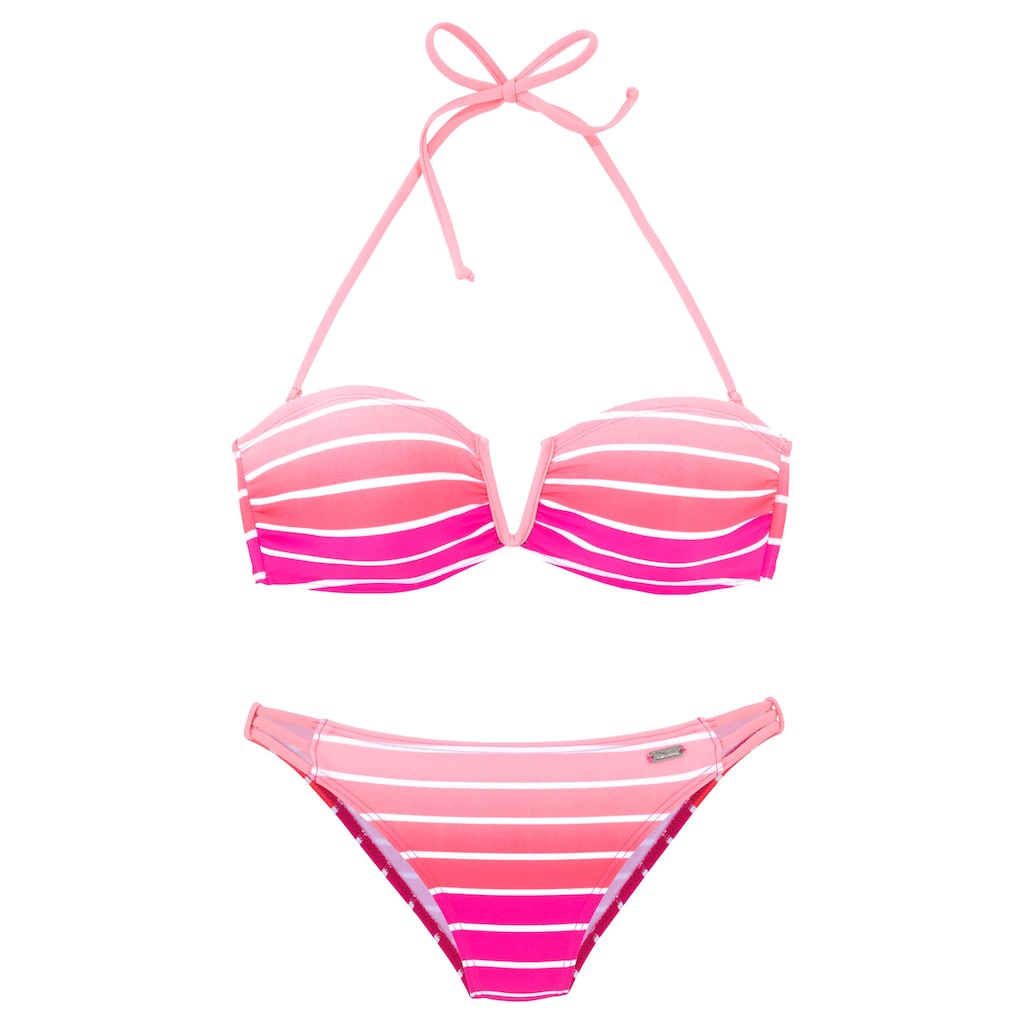 Venice Beach Bandeau-Bikini, mit Farbverlauf