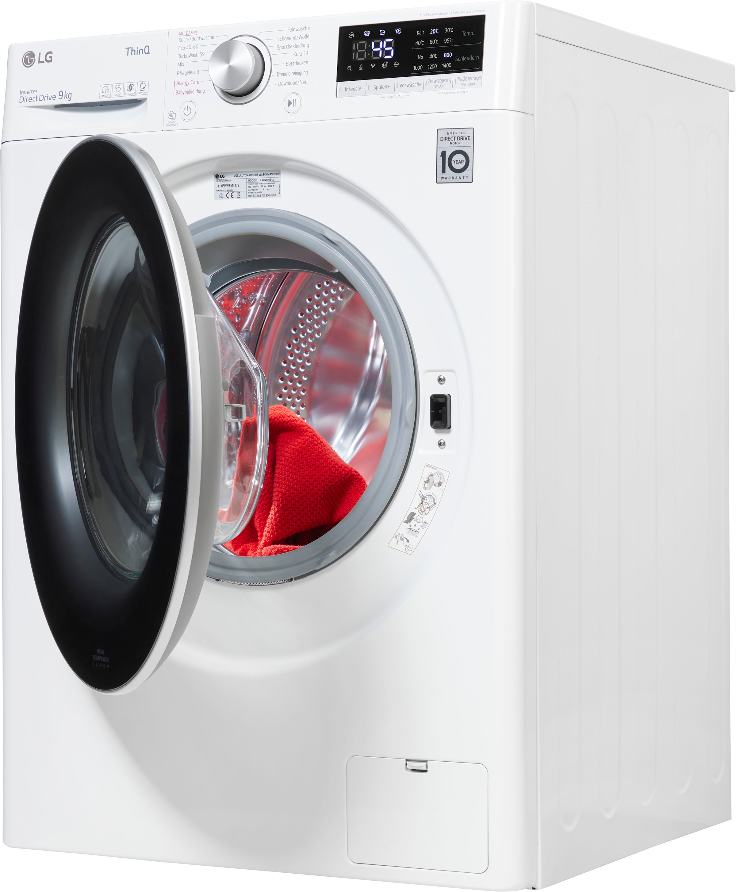 LG Waschmaschine »F4WV609S1A«, F4WV609S1A, 9 kg, 1400 U/min bestellen bei  OTTO