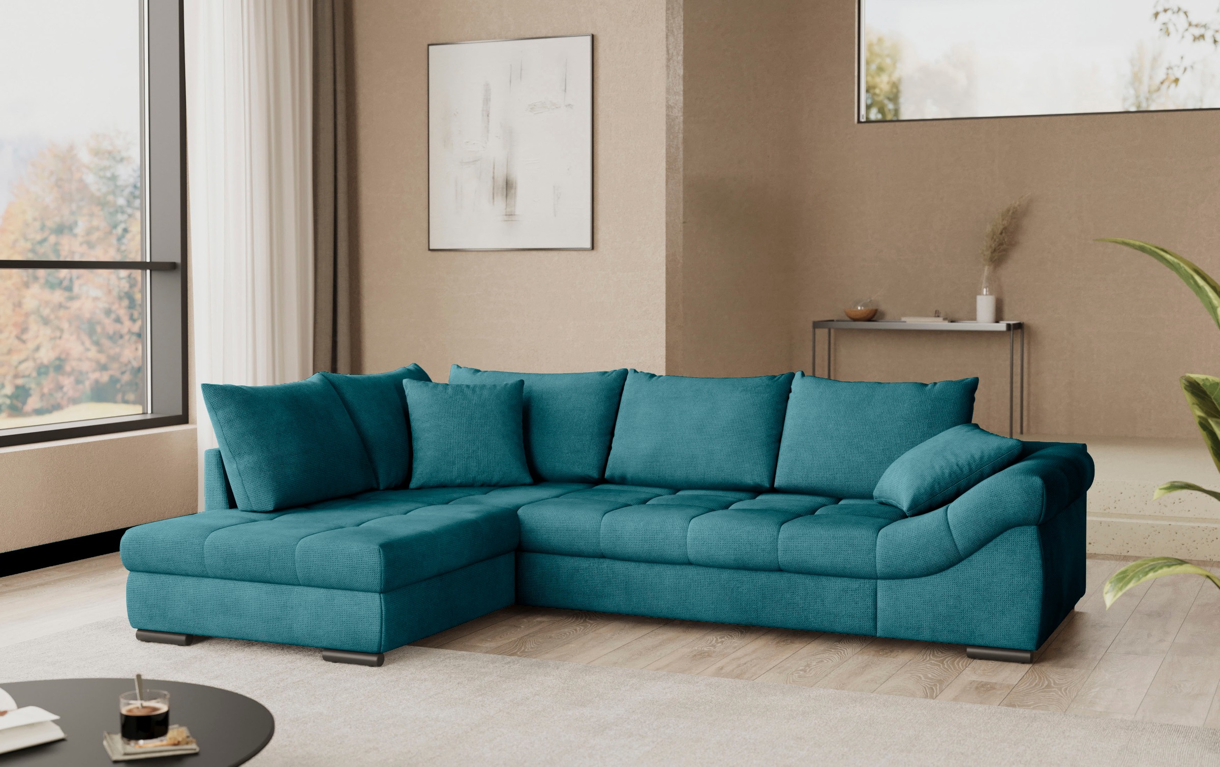 Mr. Couch Ecksofa »Allegro, L-Form«, mit Hochschläfer-Bettauszug, wahlweise mit Kaltschaum