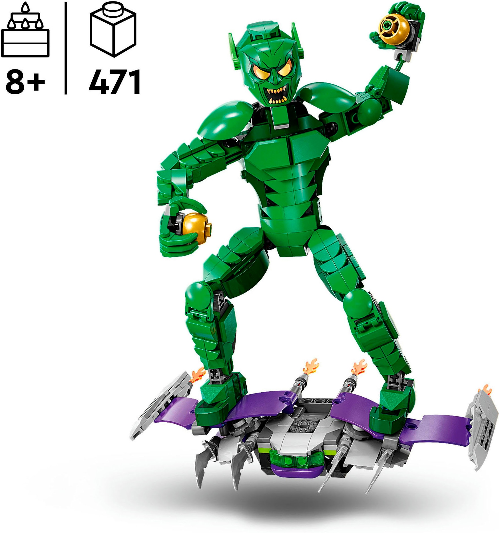 LEGO® Konstruktionsspielsteine »Green Goblin Baufigur (76284), LEGO Super Heroes«, (471 St.), Made in Europe