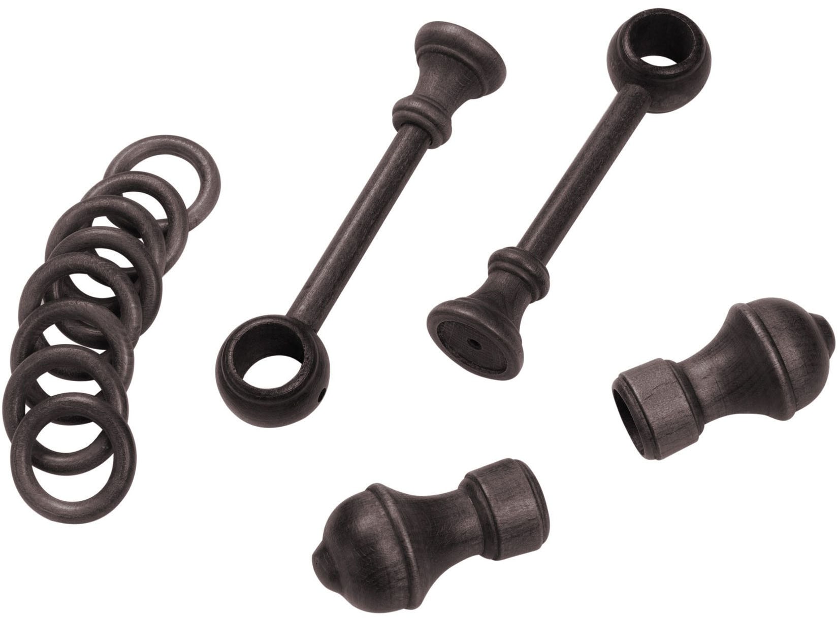 SN DECO GROUP Gardinenstange »Ares« 1 läufig-läufig Fixmaß 28 mm, Holz, verschiedene Längen und Farben, Komplettset