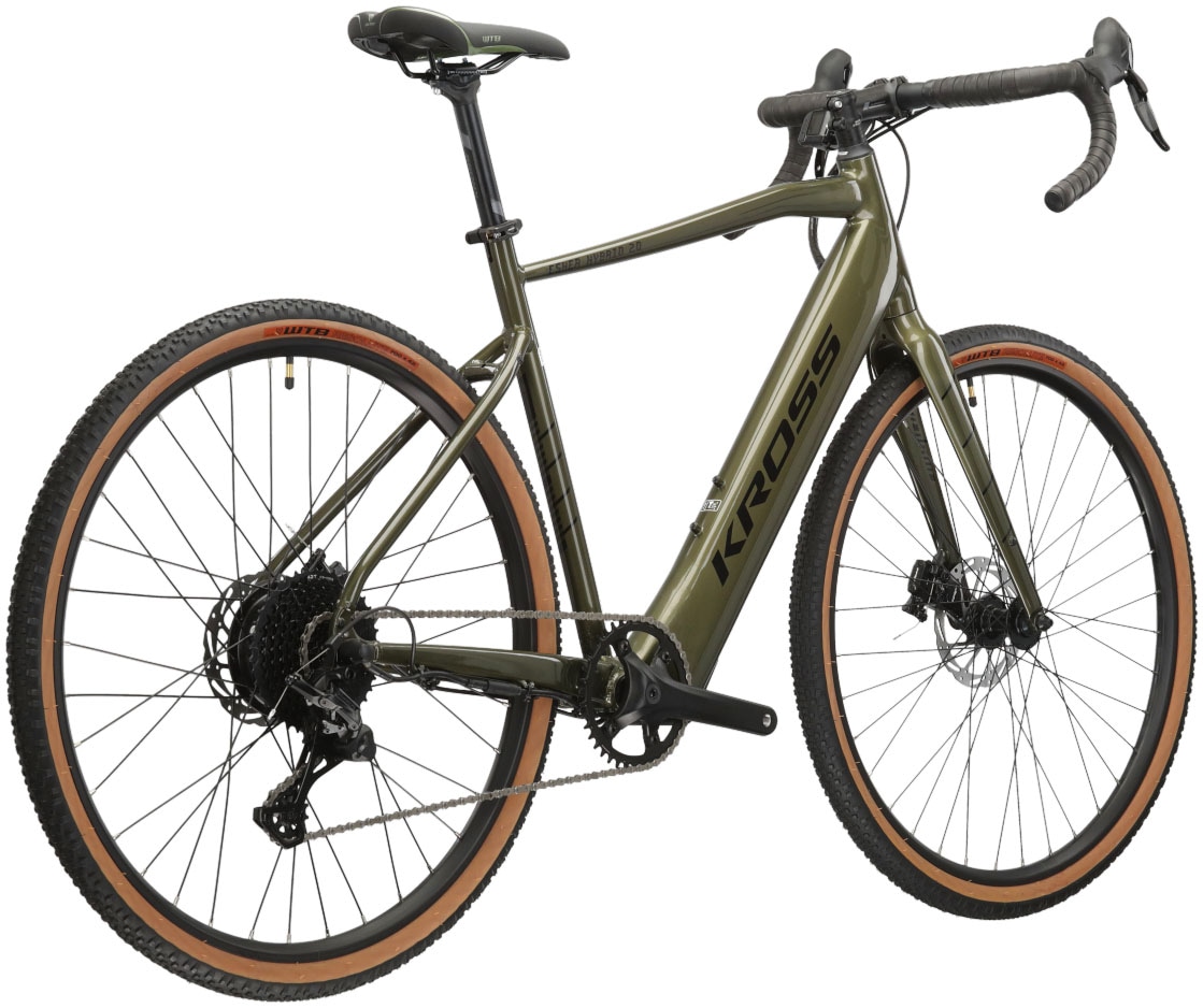 Kross E-Bike »KROSS E-Gravel Bike Esker Hybrid 2.0 28" khaki«, 11 Gang, microSHIFT, Advent X M6205, Heckmotor 250 W, Pedelec, Elektrofahrrad für Herren
