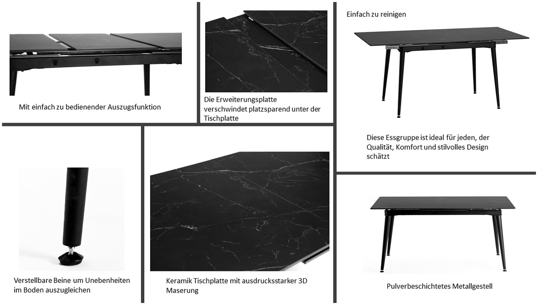 Home affaire Essgruppe »Elbach, TOPSELLER!«, (Set, 5 tlg.), Tisch ausziehbar 120-160 cm Esszimmer Tischgruppe