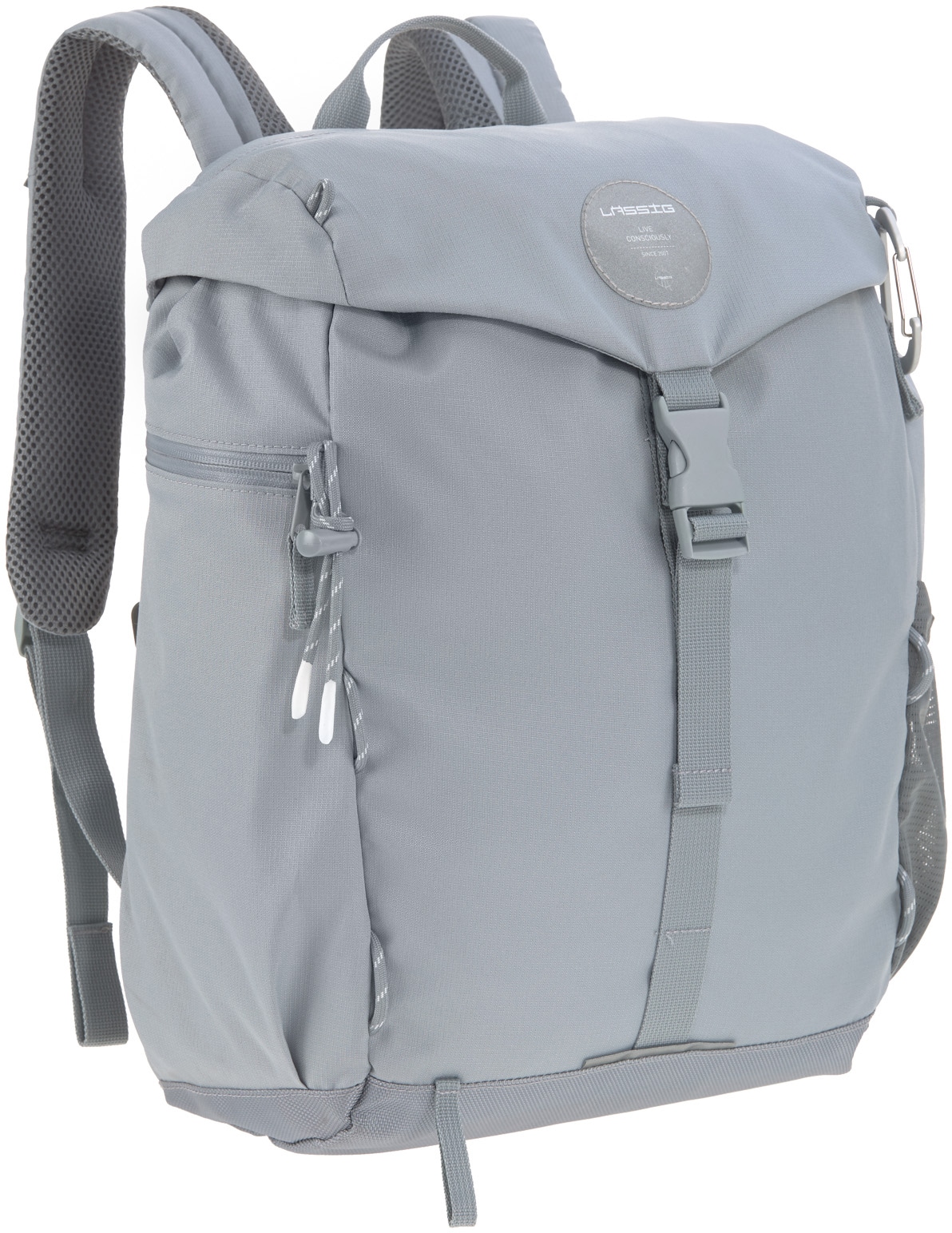 LÄSSIG Wickelrucksack »Green Label, Outdoor, Grey«, Reflektoren, PETA-approved vegan; zum Teil aus recyceltem Material