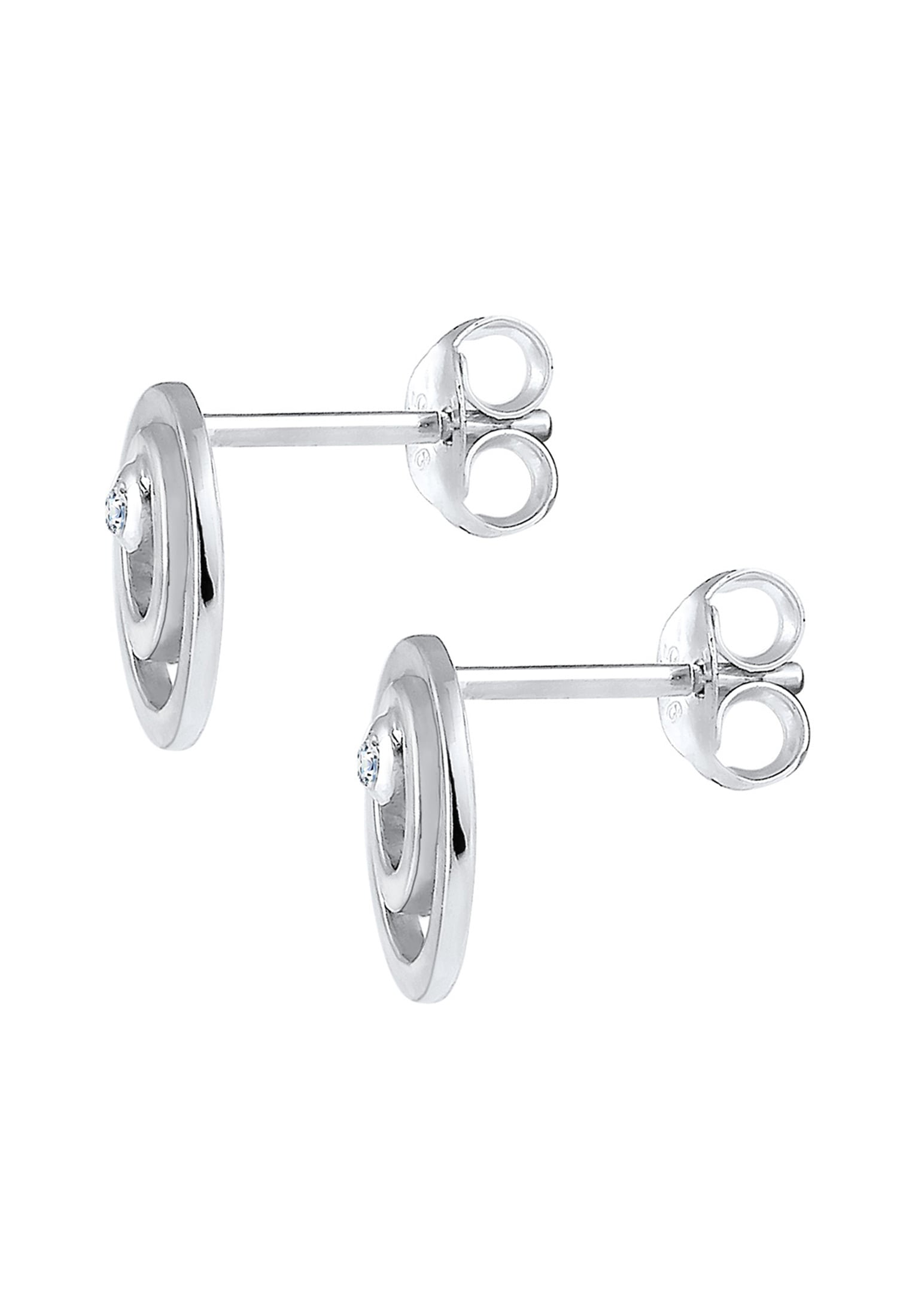 Elli DIAMONDS Paar Ohrstecker »Ohrringe Ohrstecker Kreis Diamant Weiß (0.03ct) 925 Sterling Silber«