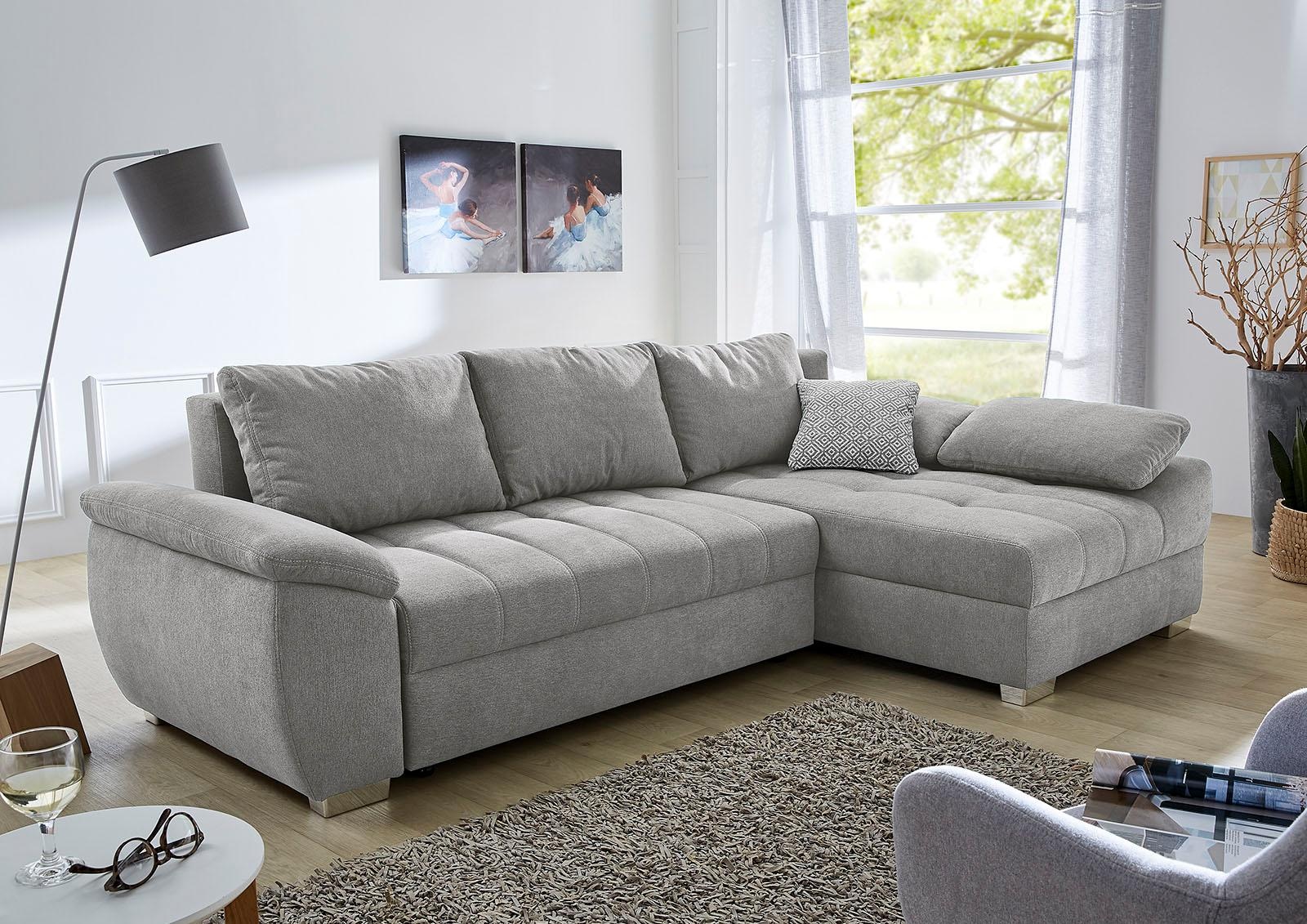 Ecksofa »Alster L-Form«, mit Bettfunktion und Bettkasten, Ottomane links oder rechts...