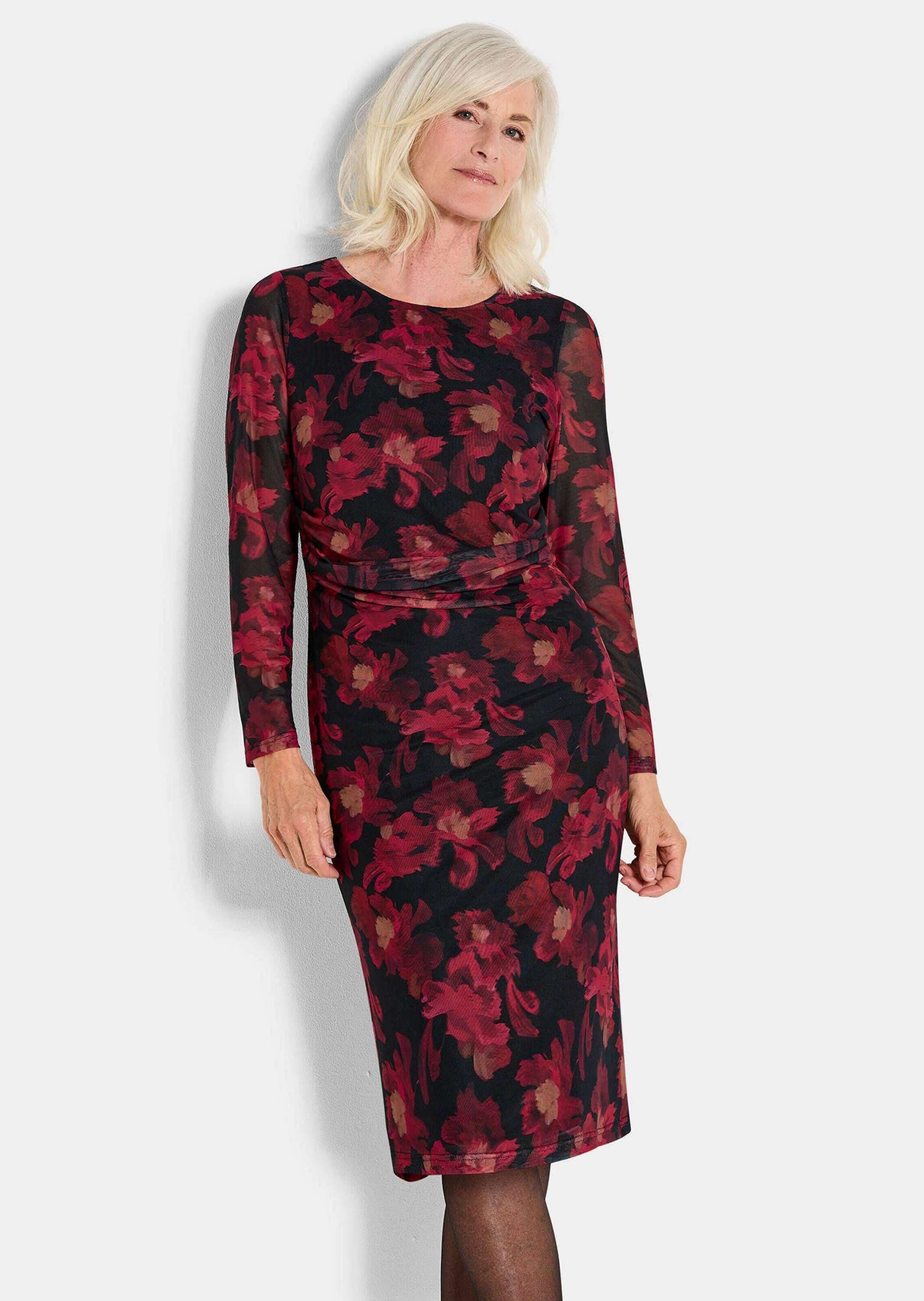 GOLDNER Abendkleid »Kurzgröße Kleid aus weichem Mesh«