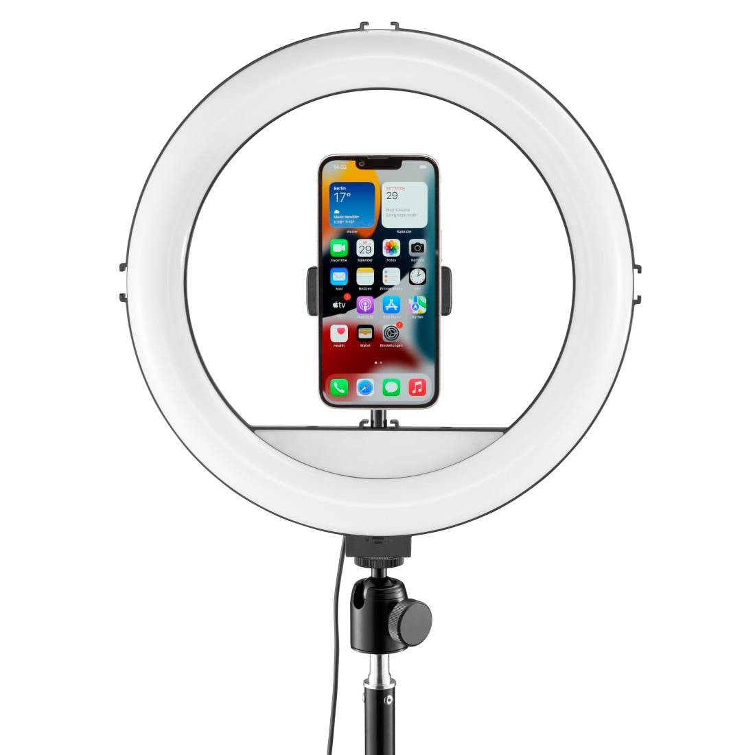 Hama Ringlicht »Handy-Ringlicht mit Stativ für Selfies, Videos (210 cm, 160 LED, 12")«