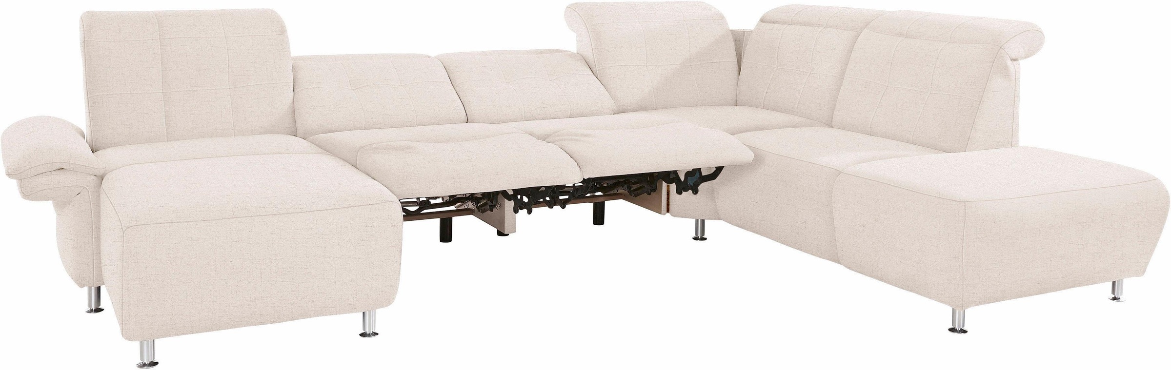 Places of Style Wohnlandschaft »Manhattan U-Form«, 2 Sitze mit elektrischer Relaxfunktion, verstellbare Armlehnen