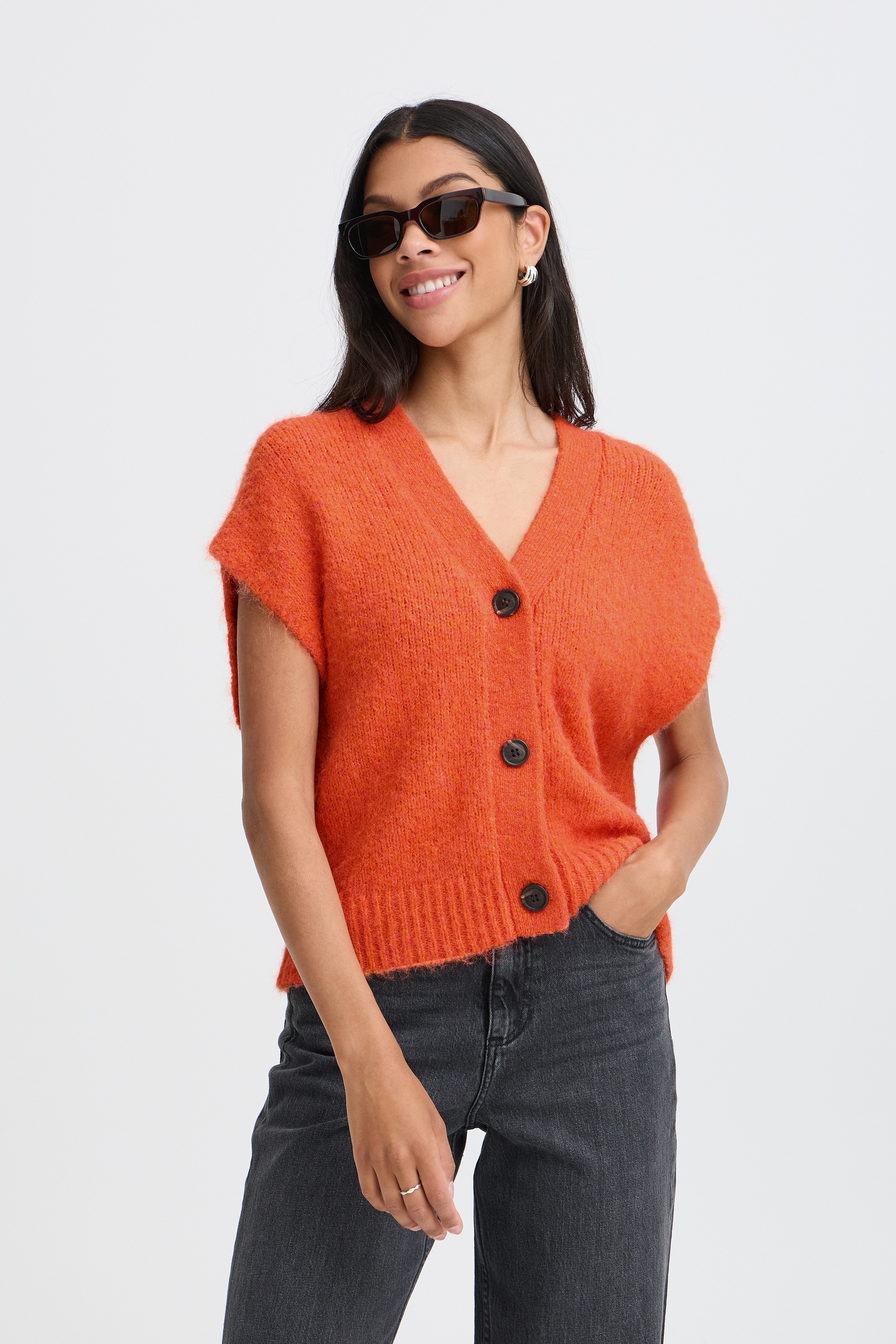 b.young Strickjacke »Damen Kurzarm-Bluse BYMILLERS«