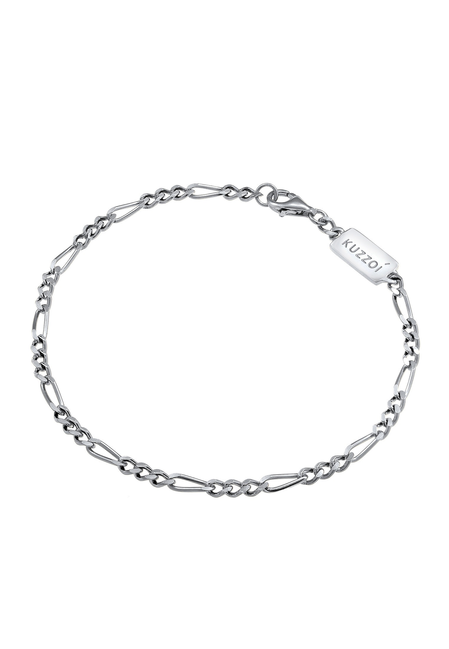 Kuzzoi Armkette »Armband Herren Figaro Massiv 925 Silber«