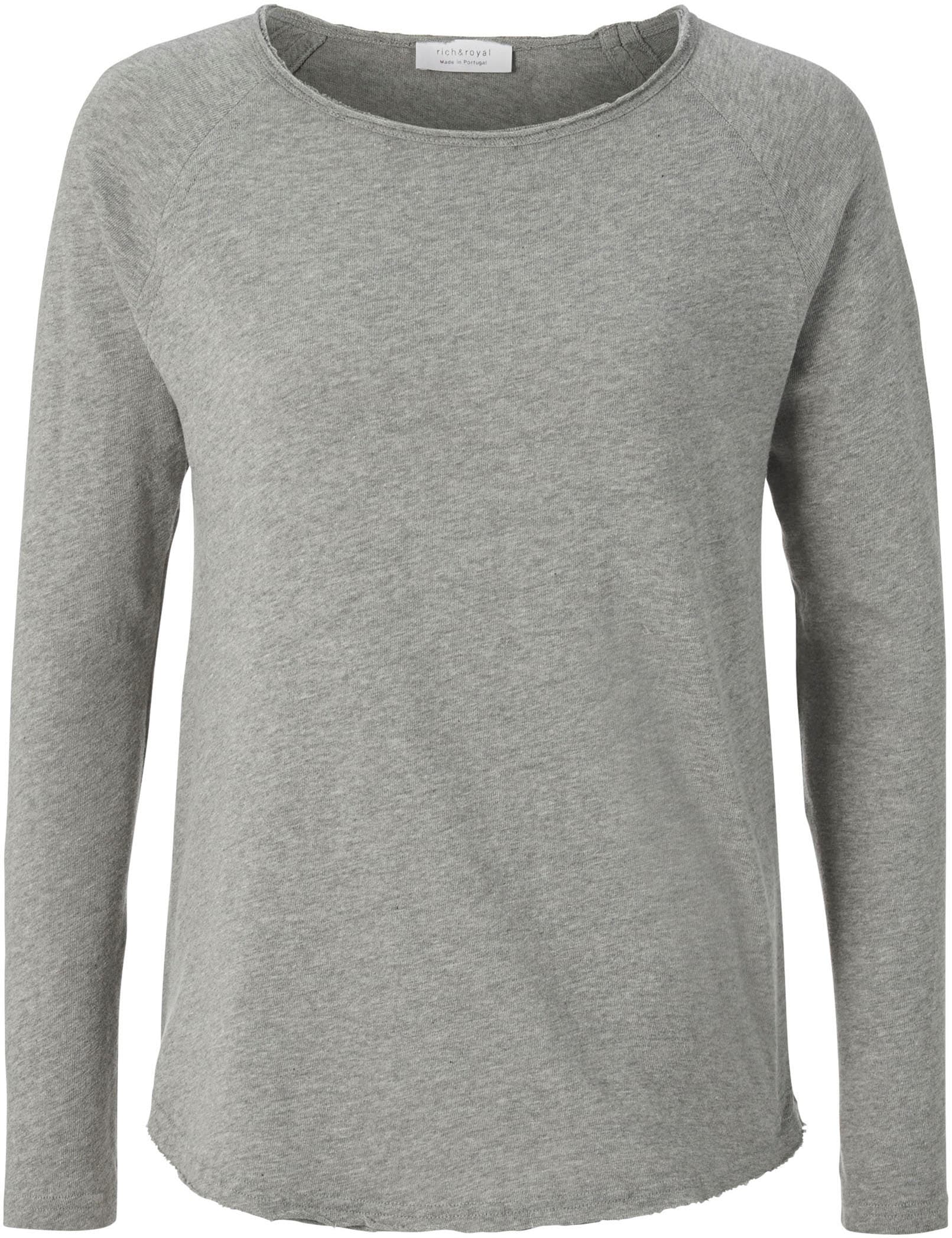 RICHROYAL Langarmshirt »2409 O HJ LS«, mit offener Ausschnittkante und Saum