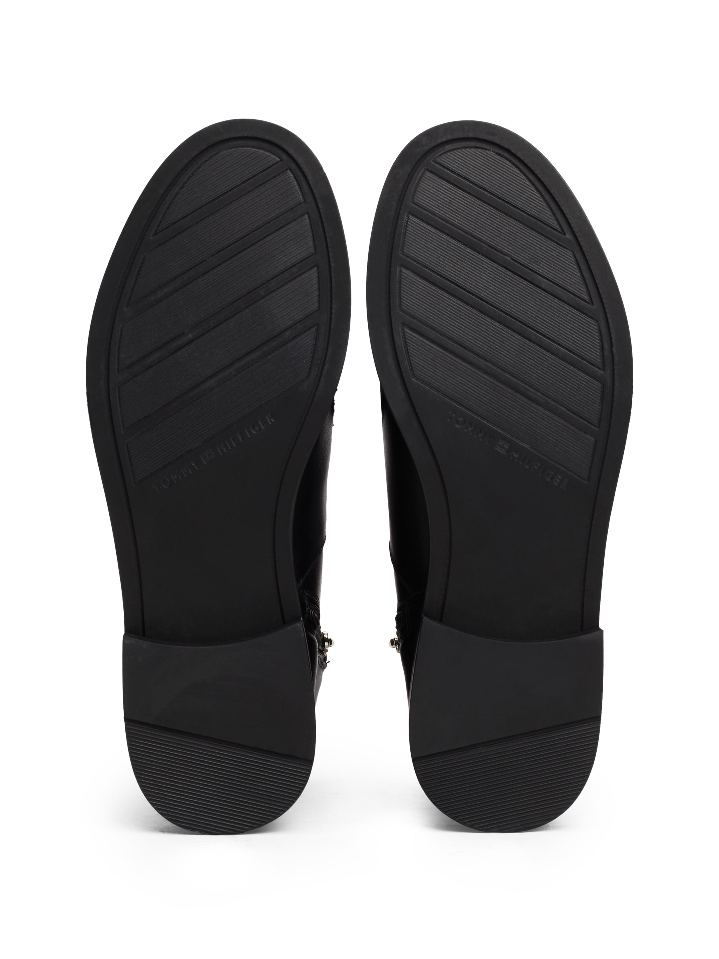 Tommy Hilfiger Stiefelette »TH CHAIN LEATHER LOW BOOTIE«, Blockabsatz, Businesschuh, Ankleboots mit goldfarbener Zierkette
