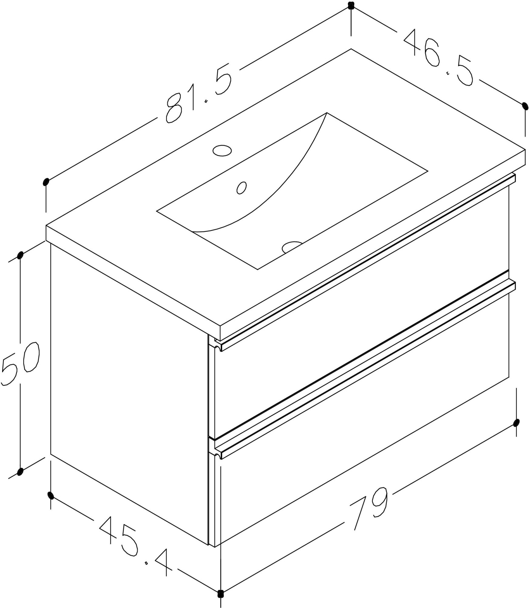 welltime Waschtisch »Only inklusive Waschbecken, Schubladen mit Vollauszug«, Badmöbel in verschiedenen Breiten, mit Soft-Close Funktion, FSC®