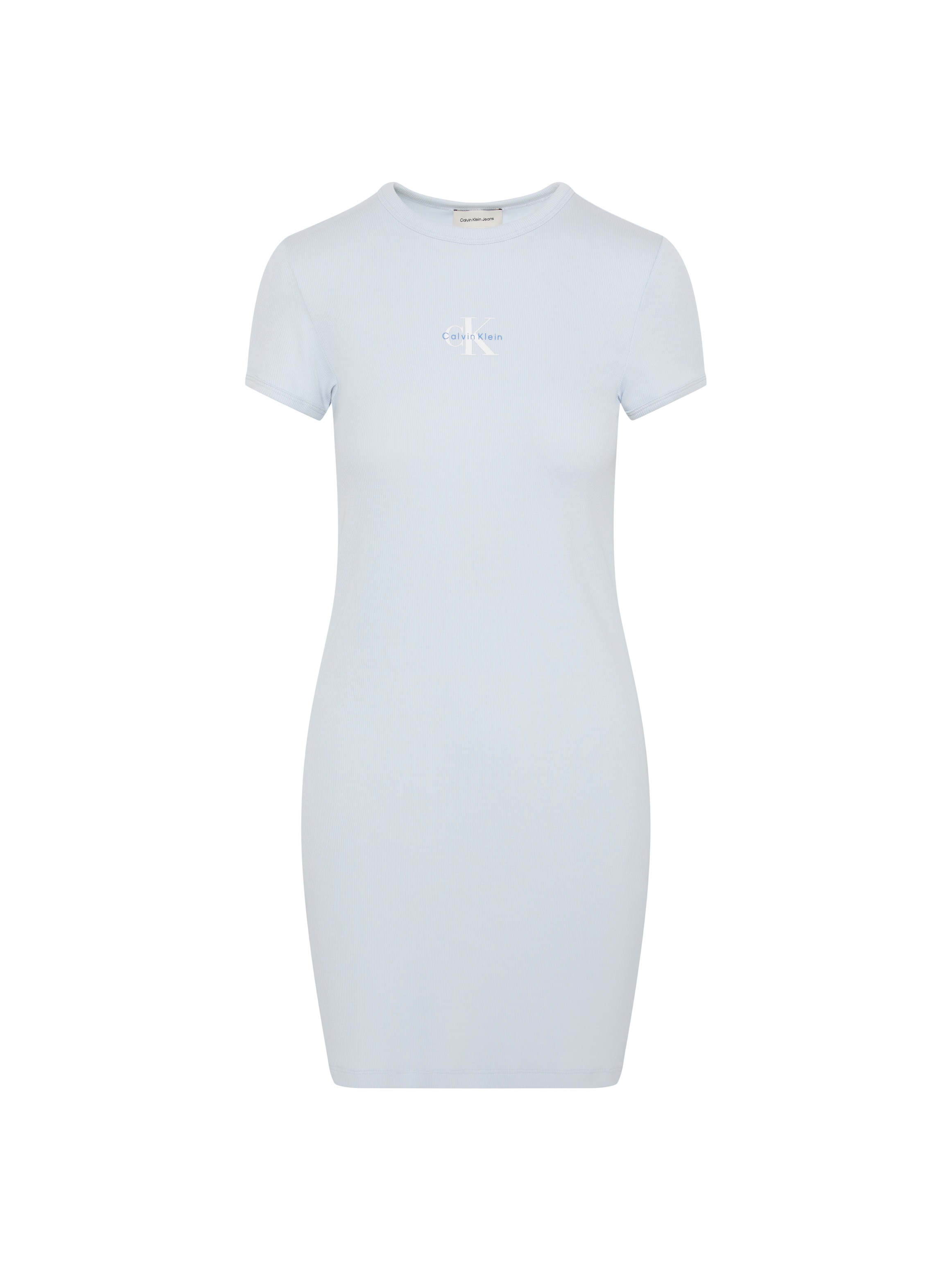 Calvin Klein Jeans Minikleid »MONOLOGO BABY RIB MINI DRESS« Ohne Tasche Figurbetonte Passform mit Rundhalsausschnitt