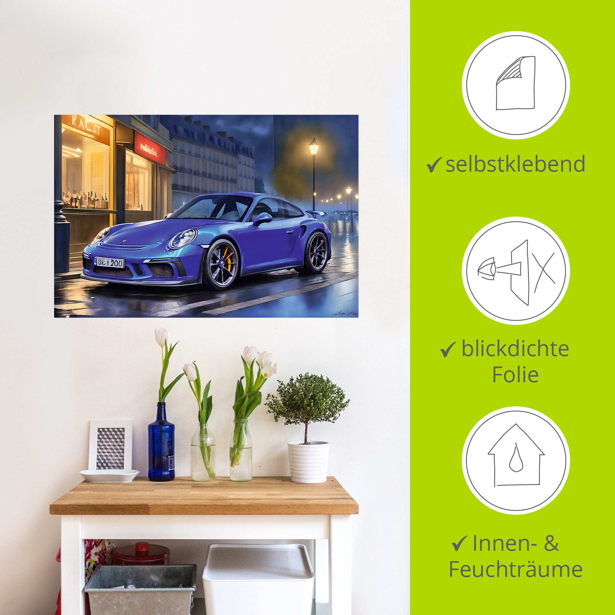 Artland Wandbild »Porsch urban« Auto 1 Stk. tlg. als Alubild, Leinwandbild, Poster, Wandaufkleber in verschied. Größen