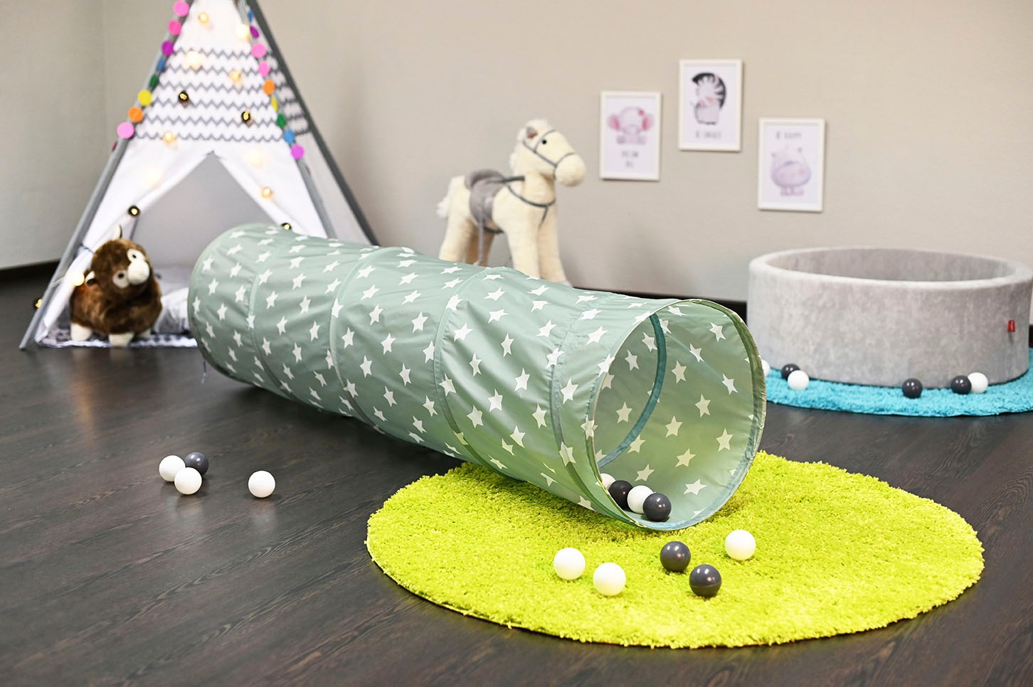 Knorrtoys® Spieltunnel »Green White Stars«