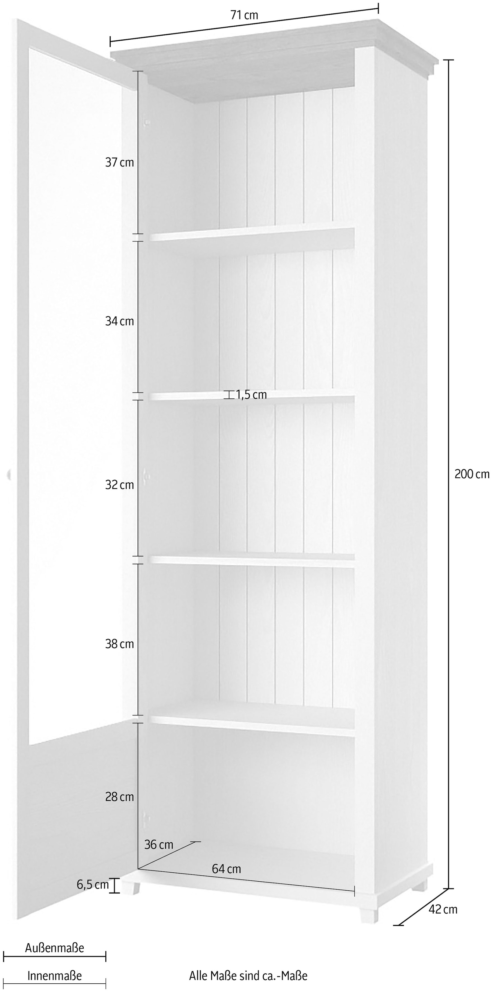 Home affaire Standvitrine »Evora«, 200 x 71cm