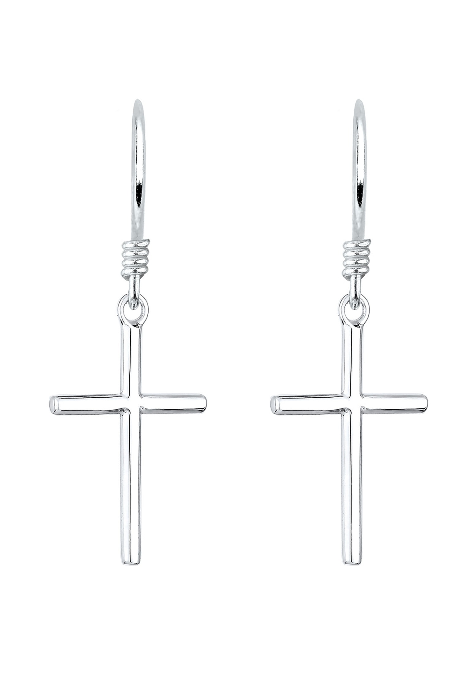 Elli Paar Ohrhänger »Ohrringe Kreuz Religion Schlicht Filigran 925 Silber«