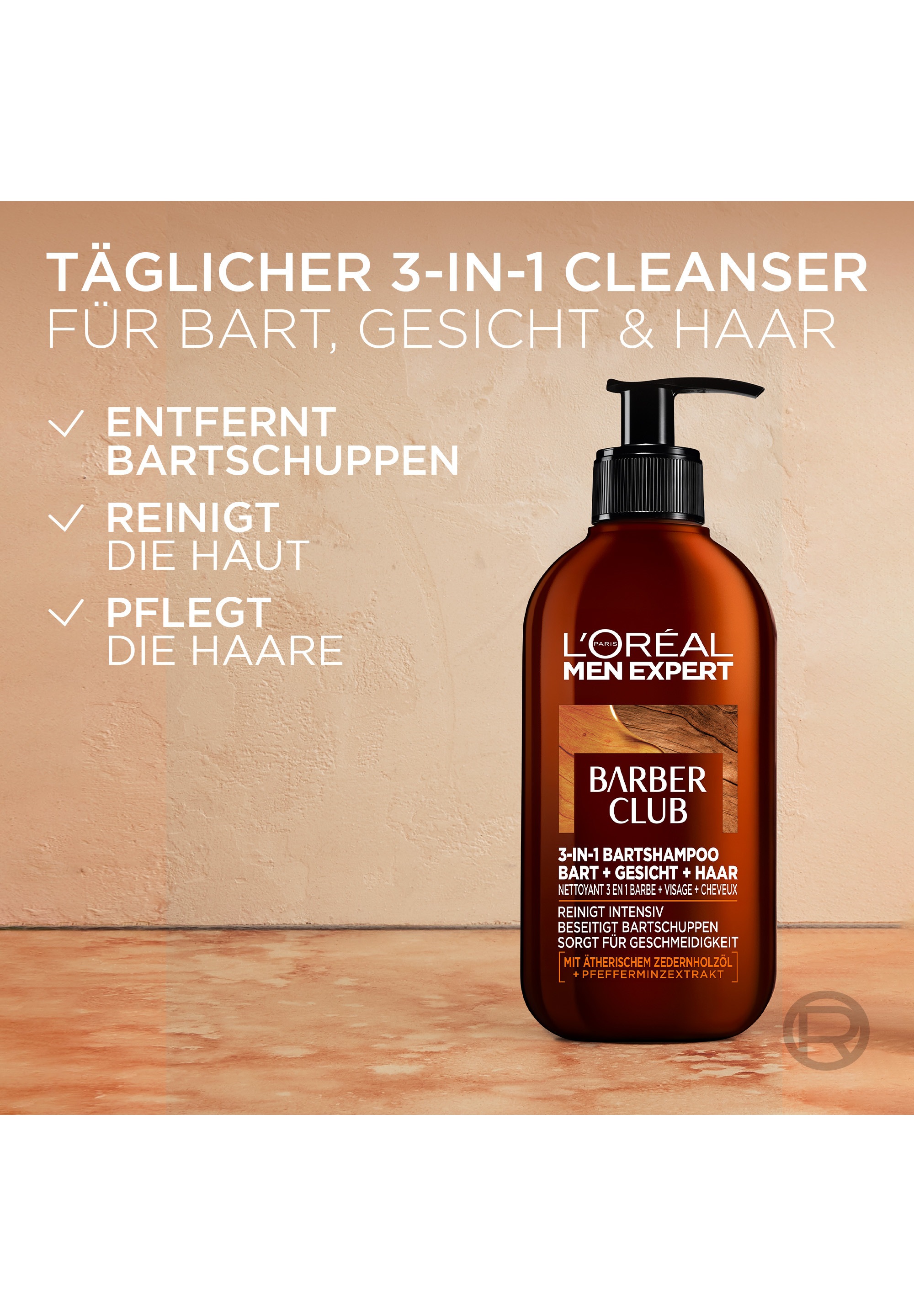 L'ORÉAL PARIS MEN EXPERT Bartshampoo »BARBER CLUB 3-IN-1 BARTSHAMPOO« für einen geschmeidigen Bart