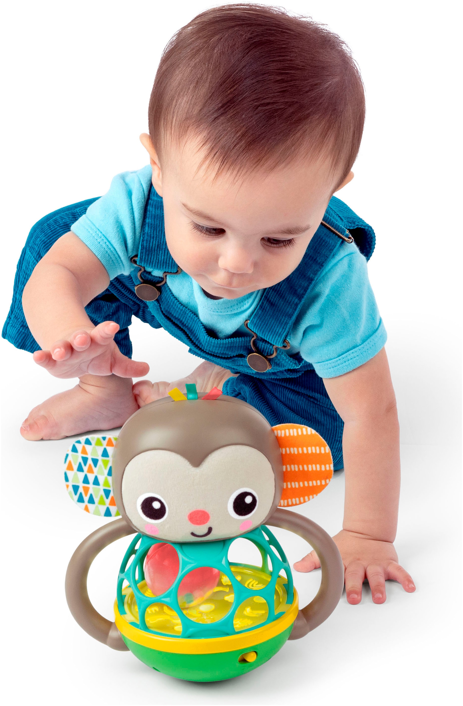 Bright Starts Greifspielzeug »Grab & Giggle Monkey™ Multi-Sensory Toy«, mit Sound