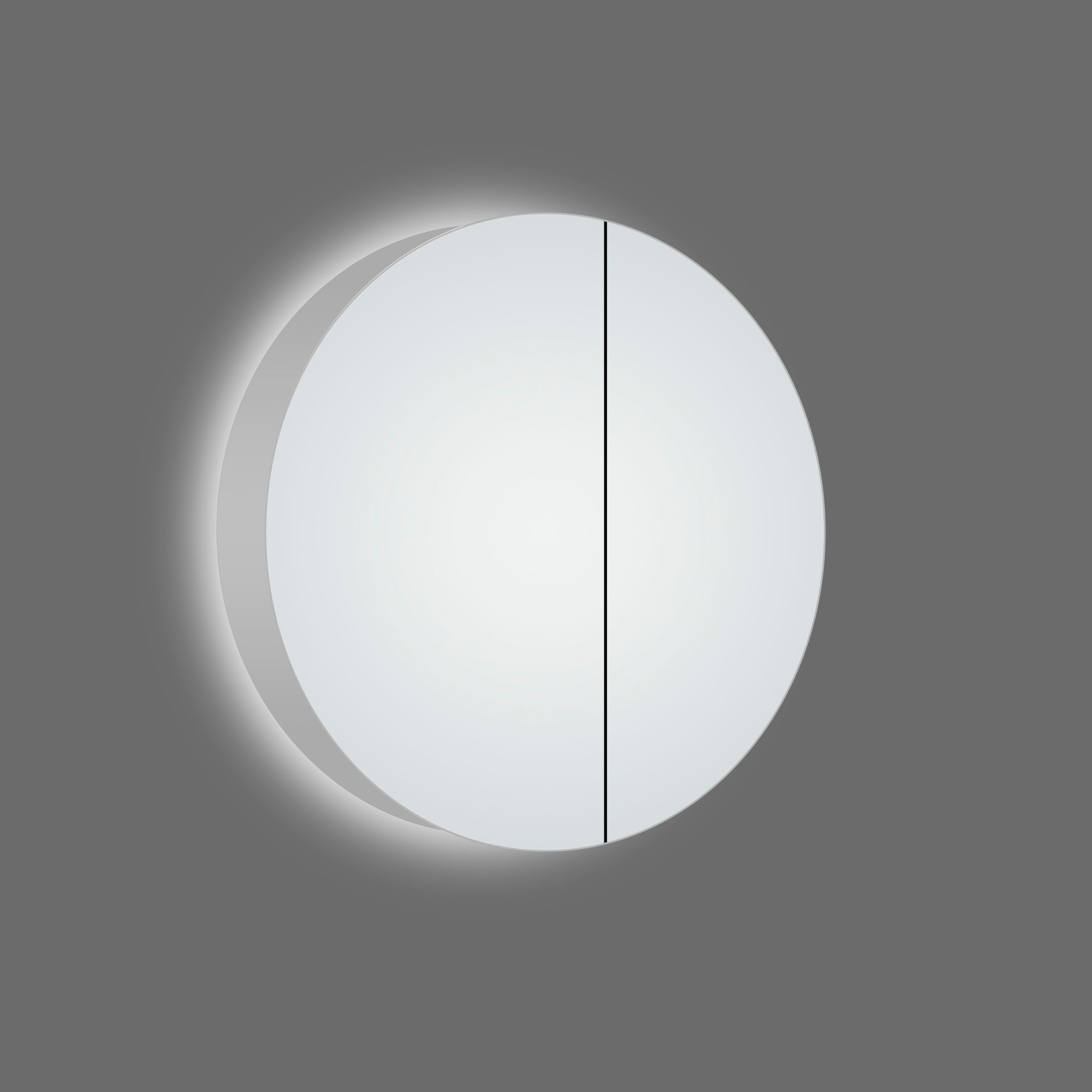 Badezimmerspiegelschrank, Ø: Talos LED-Beleuchtung, online 60 Aluminium und cm, kaufen Echtglas, aus IP24