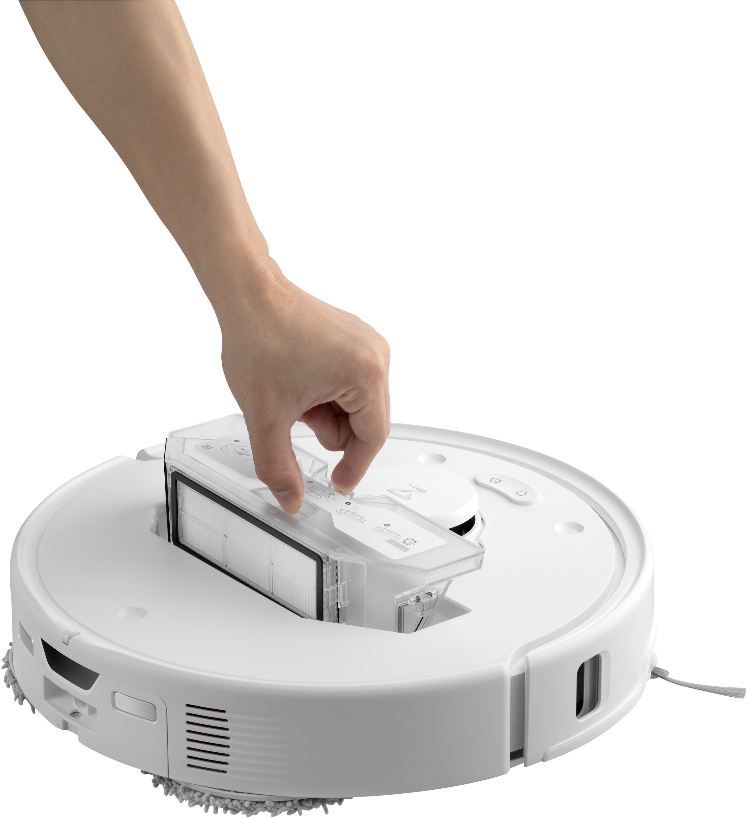 Roborock Saugroboter »Qrevo Curv 5A1, mit Wischfunktion, automatisches Entleeren« Auffüllen intensiver und Moppwäsche bei 75 °C.