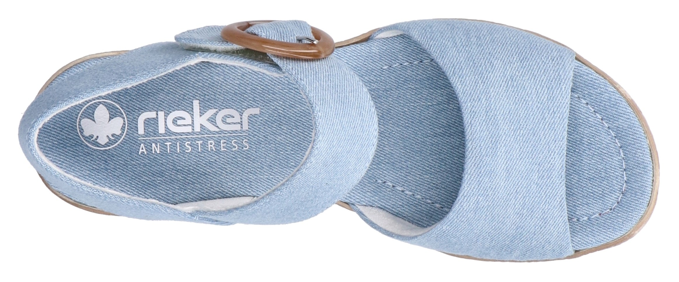 Rieker Keilsandalette, Sommerschuh, Plateausandale, Urlaubschuh mit Klettverschluss