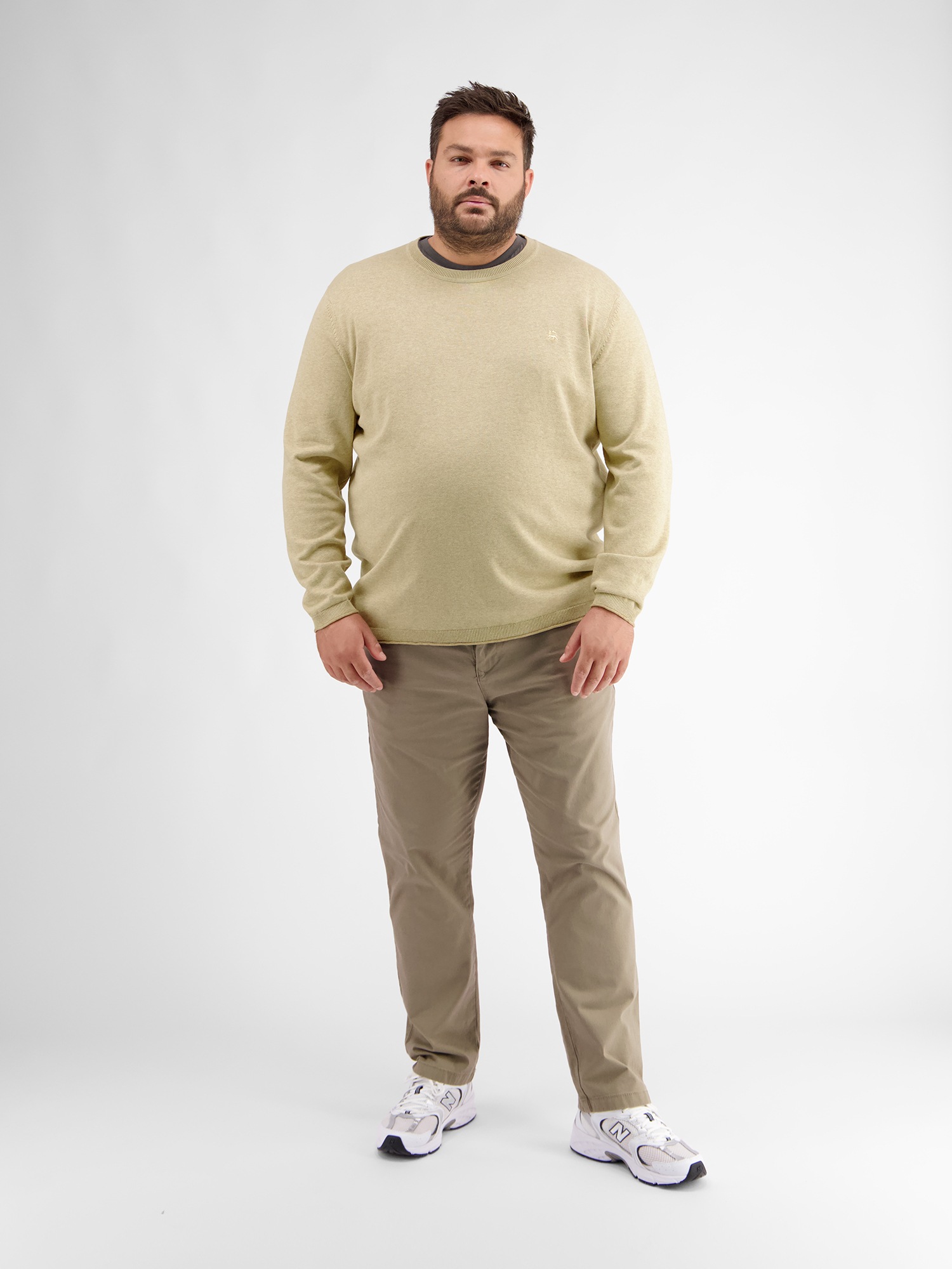 LERROS Strickpullover »LERROS Flachstrickpulloer mit Rundhalsausschnitt«