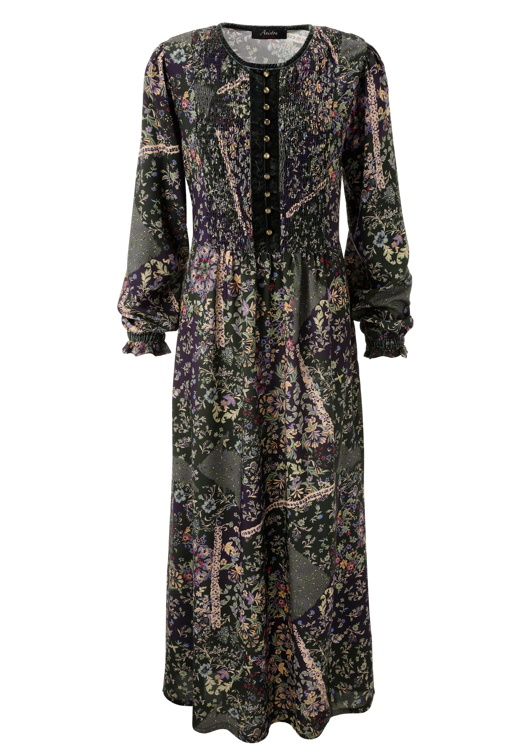 Aniston CASUAL Maxikleid, mit fantasievollem Blumendruck- jedes Teil ein Unikat- NEUE KOLLEKTION