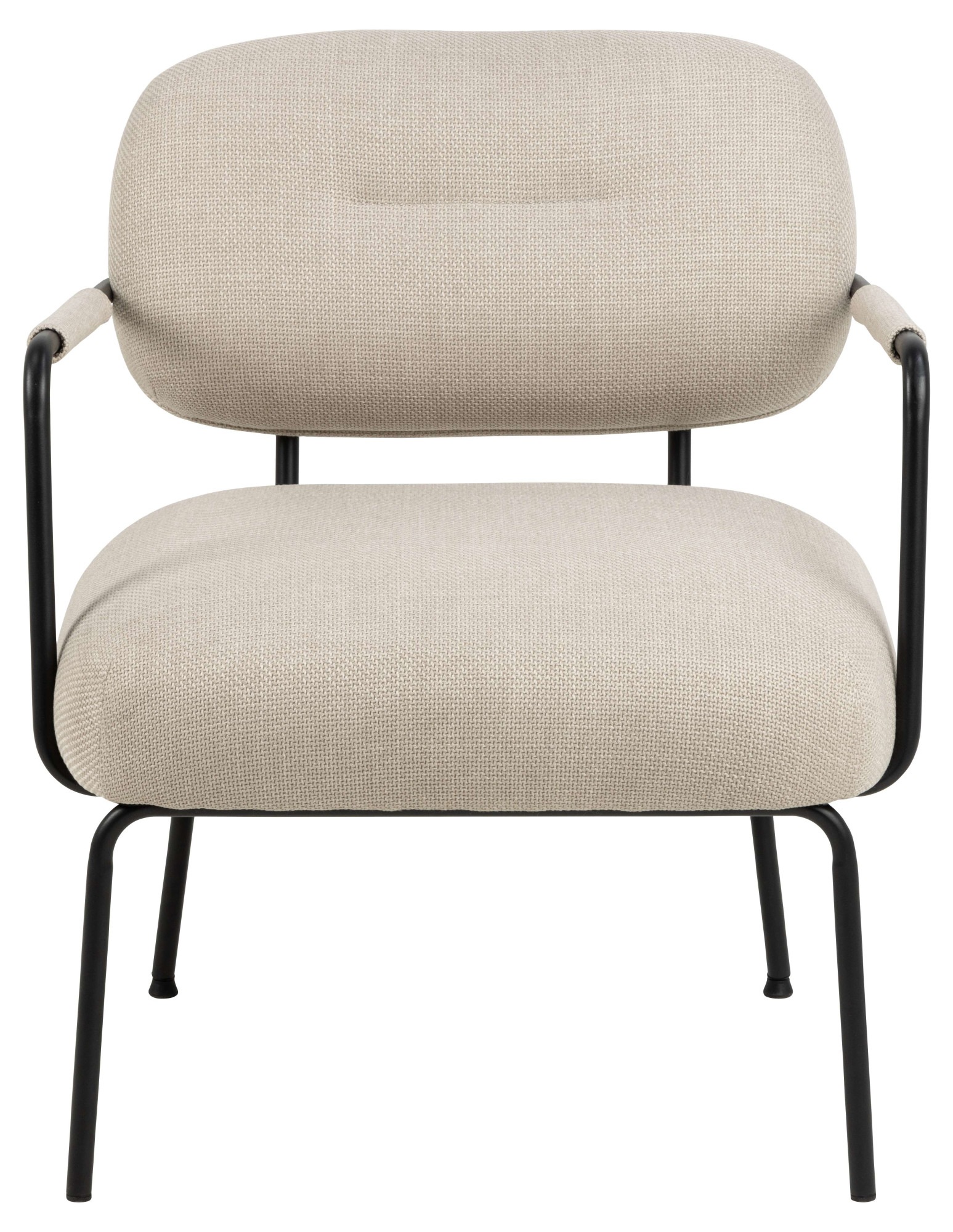 ACTONA GROUP Loungesessel »Dillon Polstersessel, Armlehne,«, Loungestuhl, beiger Stoff, schwarze Stahlbeine, Sitzhöhe: 46,5 cm