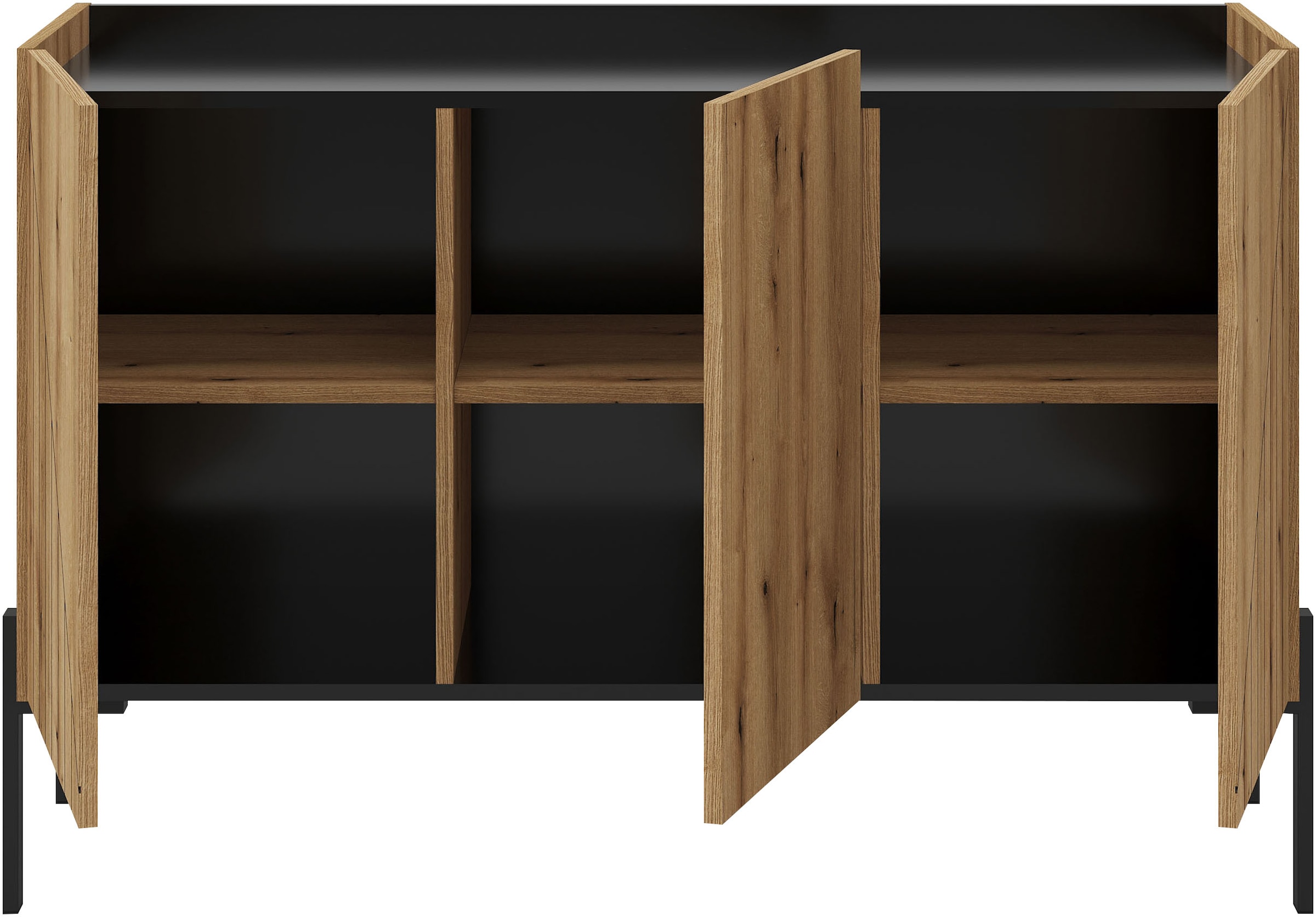 INOSIGN Sideboard »SNETT, Breite: 122cm, mit Metall-Stabfüßen, 3 Türen, 3 Einlegeböden« Anrichte, Kommode, Schrank, Board, Higboard
