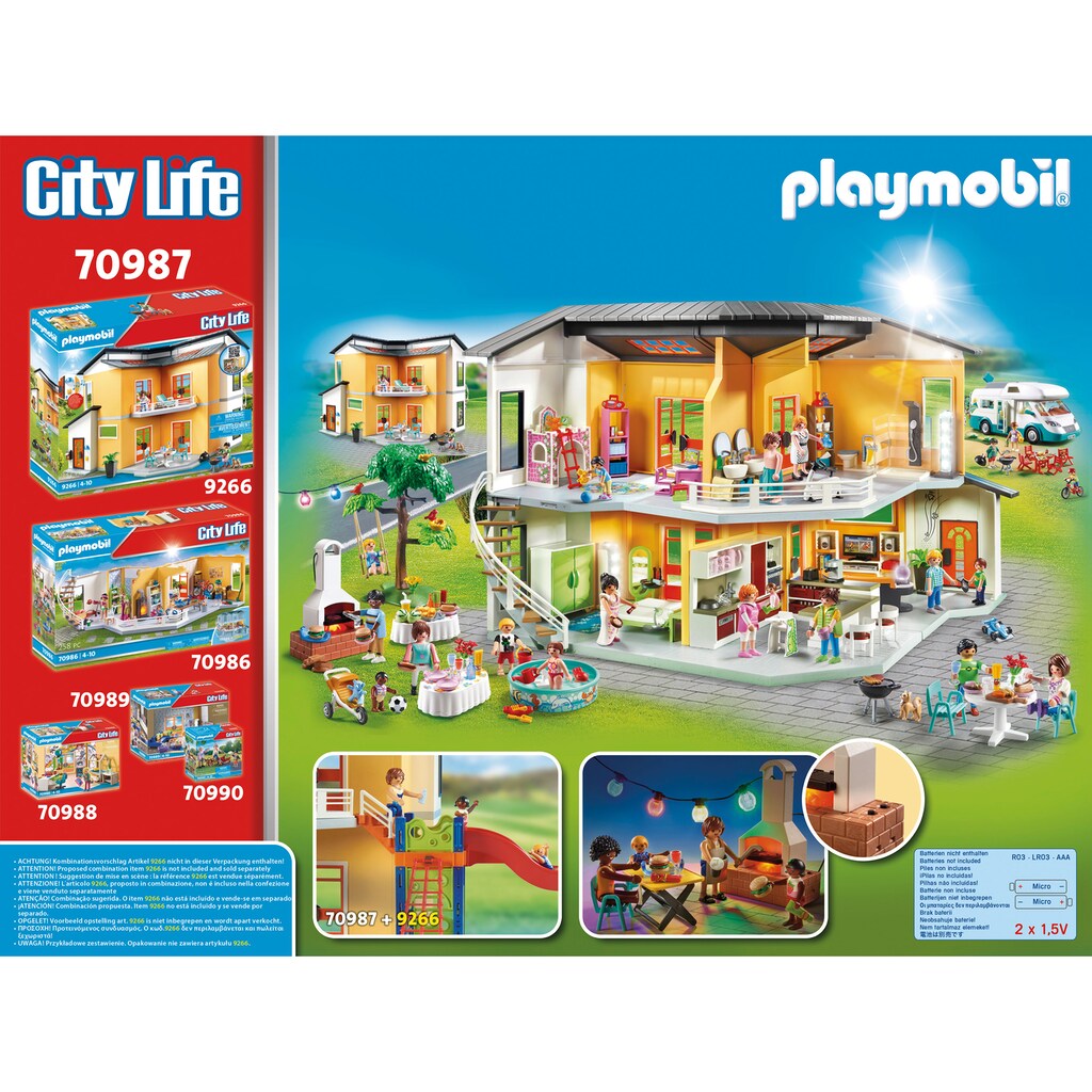 Playmobil® Konstruktions-Spielset »Poolparty mit Rutsche (70987), City Life«, (159 St.)