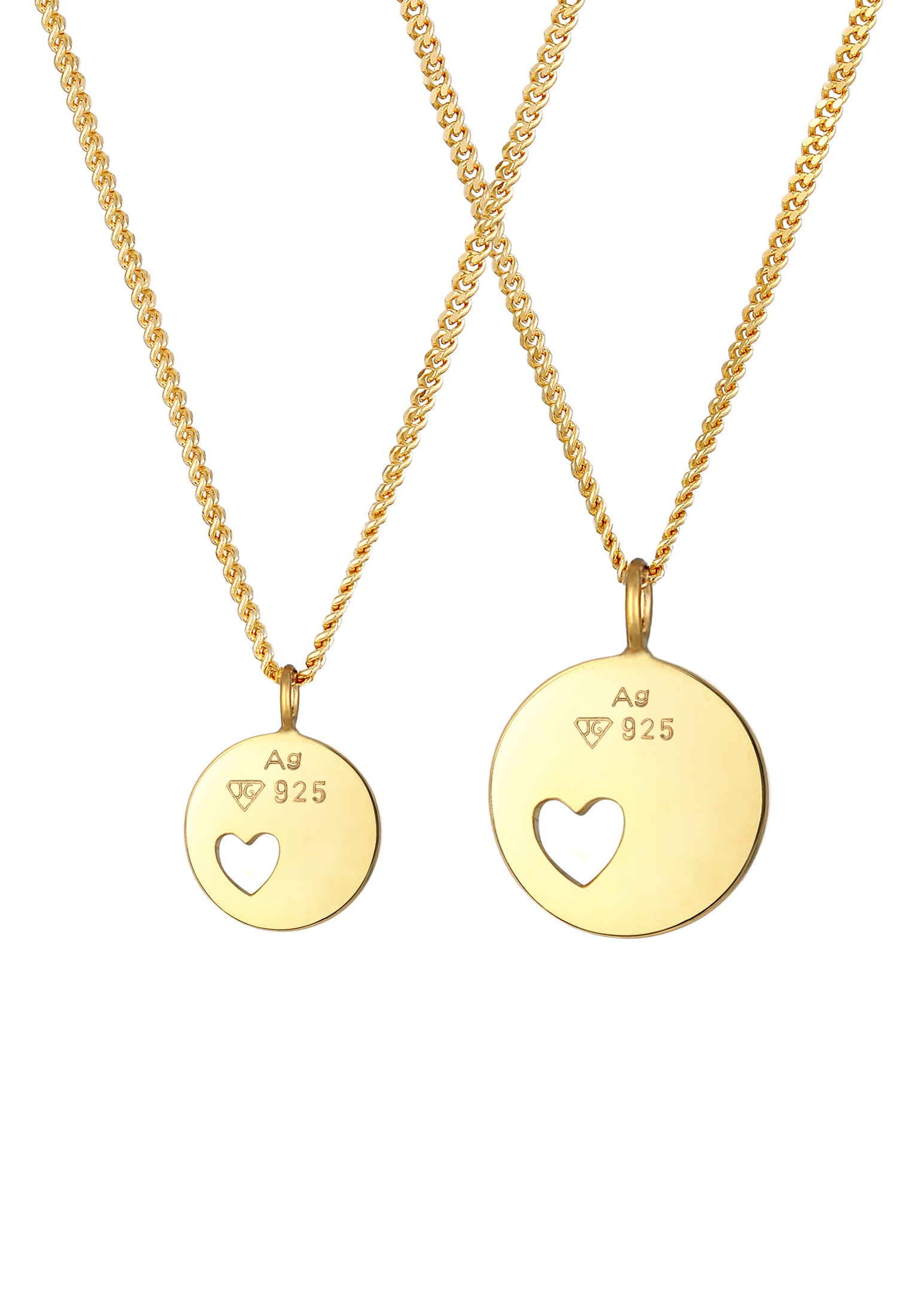 Elli Ketten-Set »Halskette Plättchen Herz Liebe Mutter Tochter 925 Silber«