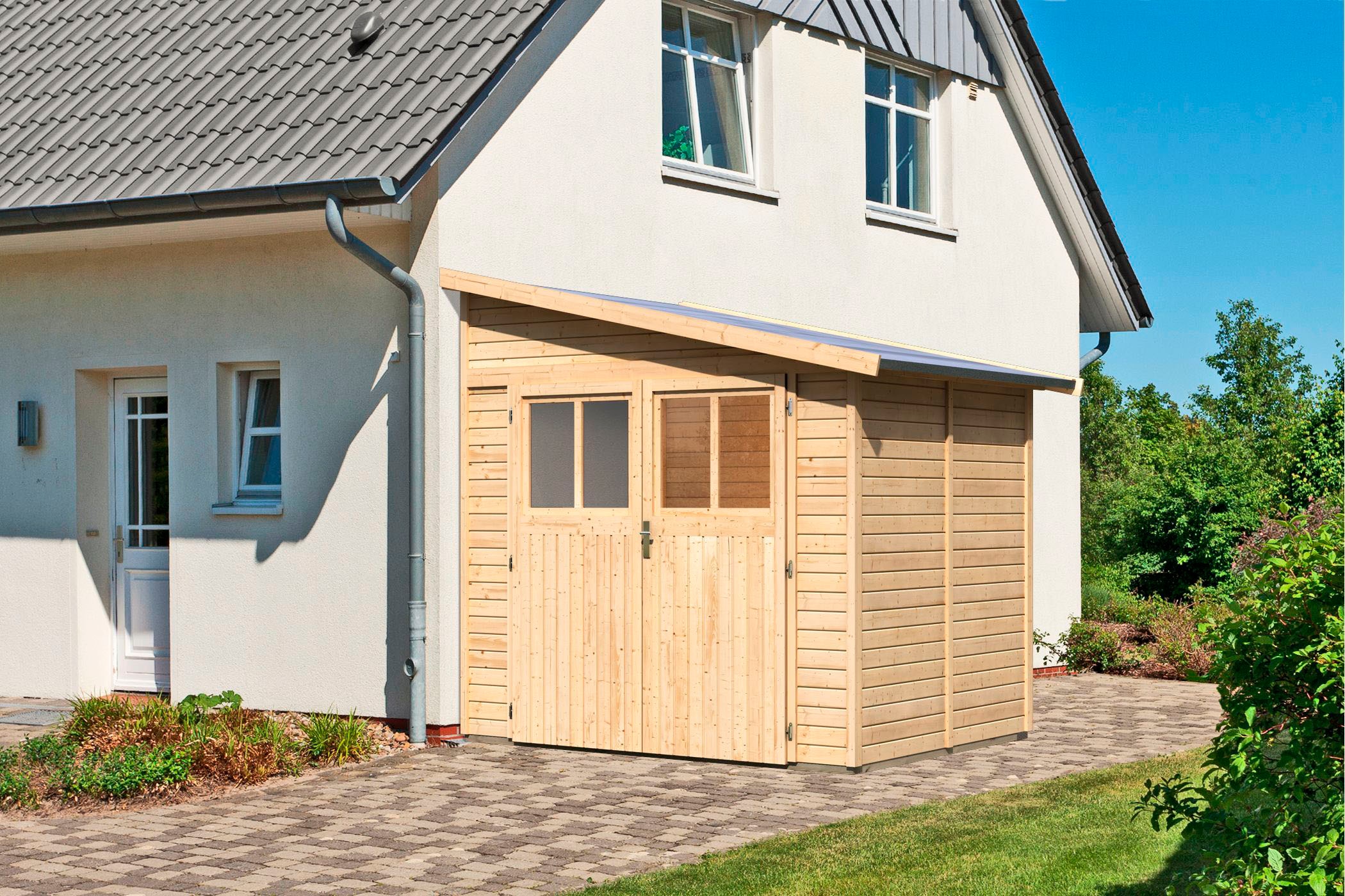 Karibu Gartenhaus »Bodensee 2« naturbelassen oder terragrau