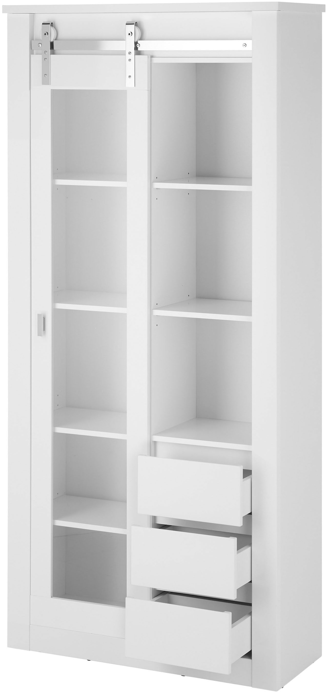 Home affaire Vitrine »Daytona, moderner Hochschrank, Glasvitrine in Weiß Hochglanz«