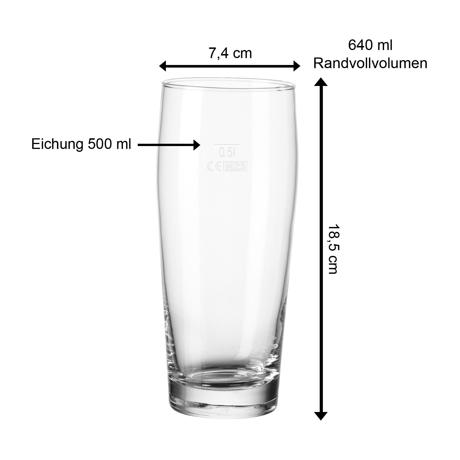 van Well Bierglas »Willi Becher geeicht 0,5 l 24er Set transparent«