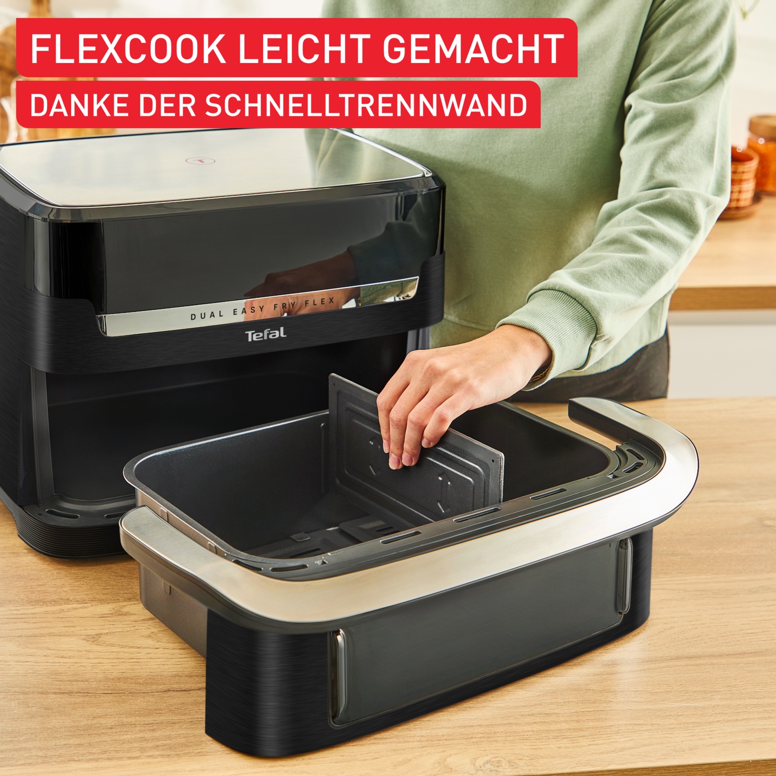 Tefal Heißluftfritteuse »EY9228 Easy Fry Flex«, 2700 W, 7 voreingestellte Programme, zeit- und energiesparend, EY9228