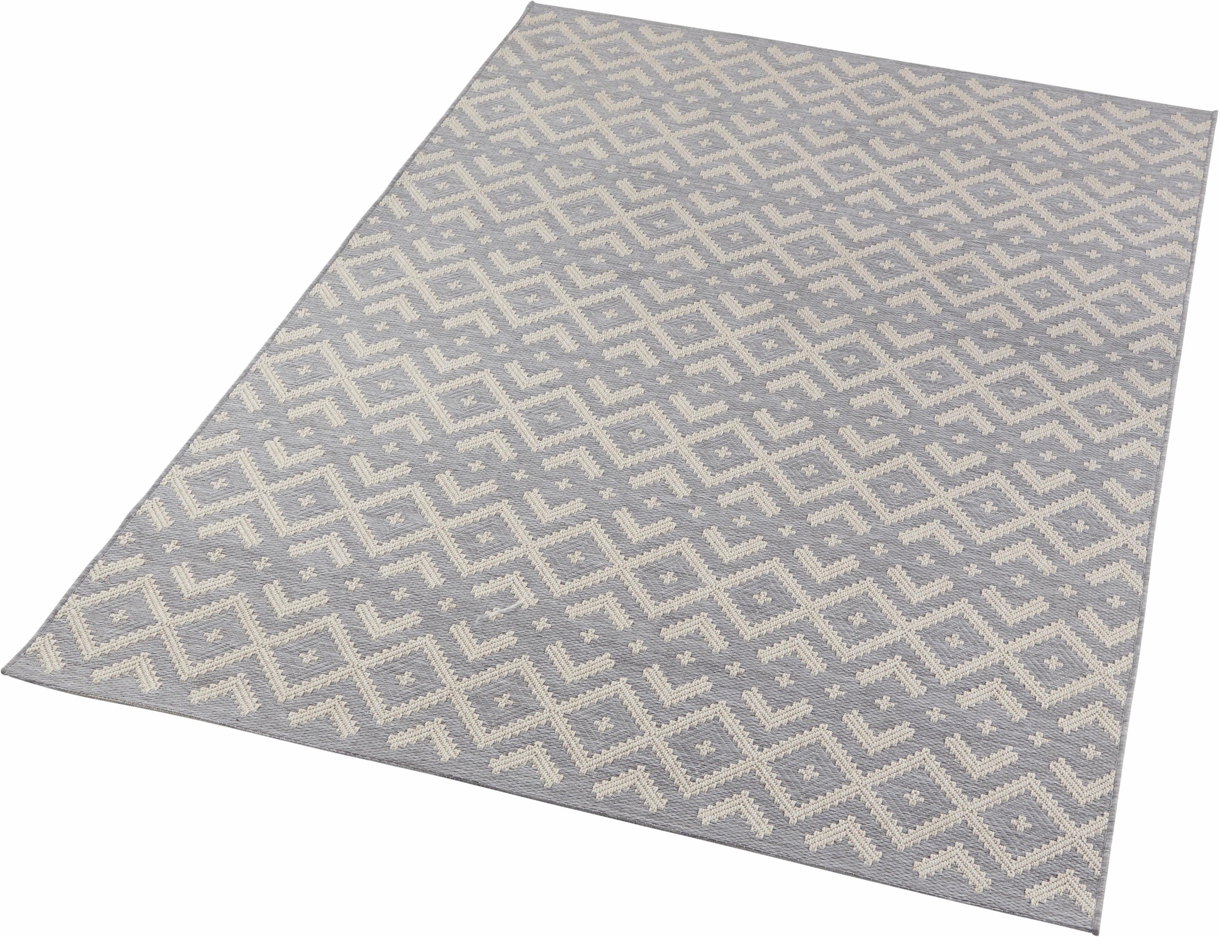 Zala Living Teppich »Alley«, rechteckig, 4 mm Höhe, Flachgewebe, Hoch-Tief-Struktur, In- und Outdoor geeignet