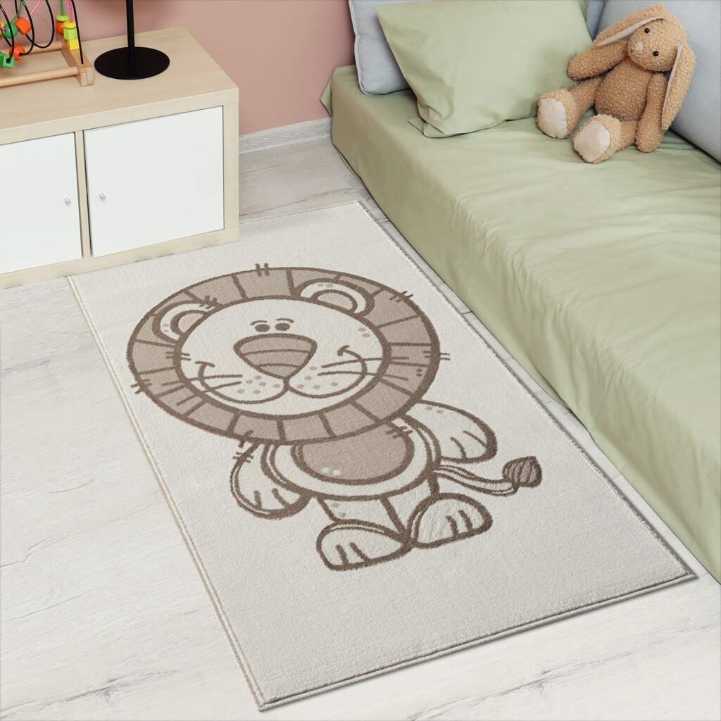 Carpet City Kinderteppich »MARA717«, rechteckig, 11 mm Höhe, Kinderzimmer Teppich Tiere Beige...