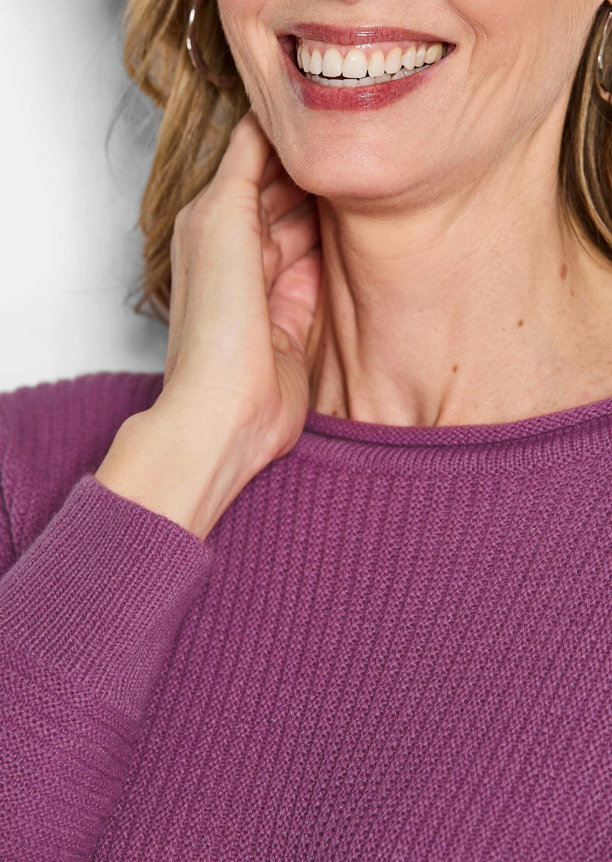 GOLDNER Rundhalspullover »Kurzgröße Fledermausärmel-Pullover, Schurwolle«