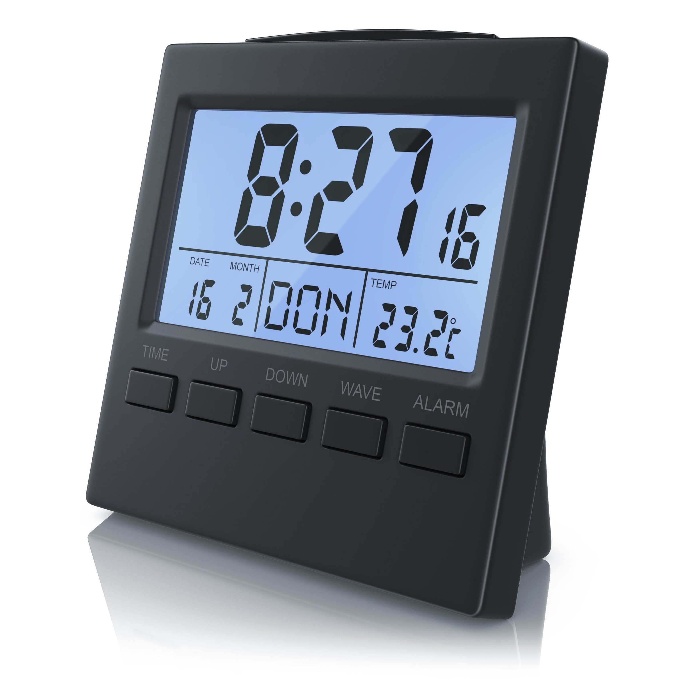 BEARWARE Digital-Funkwecker mit Innen-Temperaturanzeige