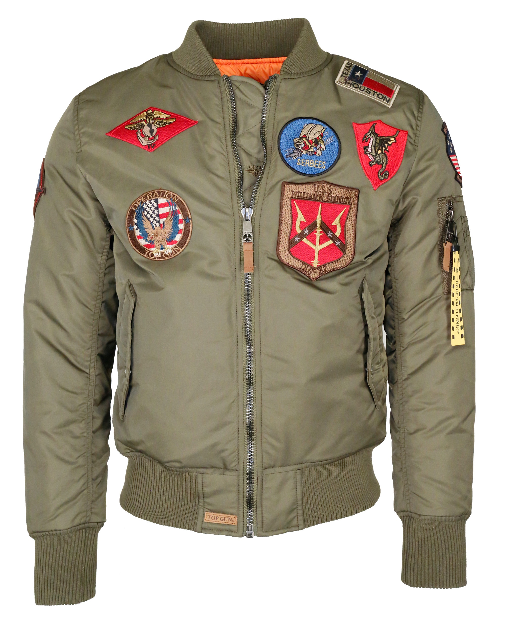 Herren Jacke TOP GUN Fliegerjacke Maverick Pilotenjacke Patches